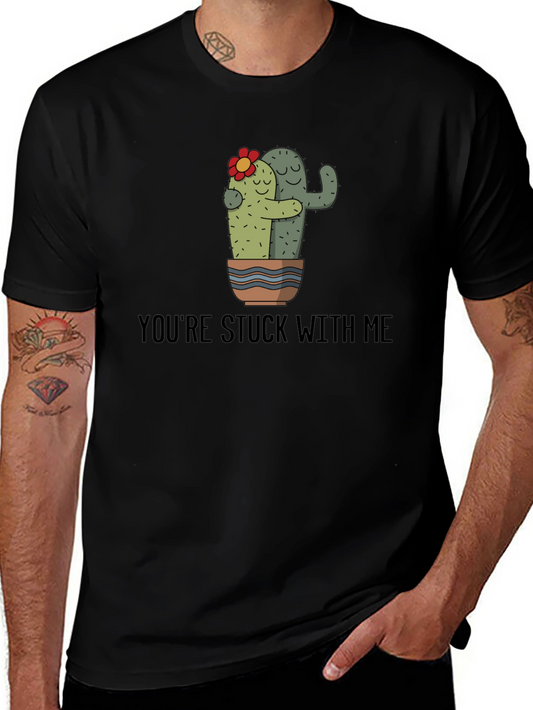 Cactus Hug T-Shirt - Youre Stuck With Me Graphic Tee