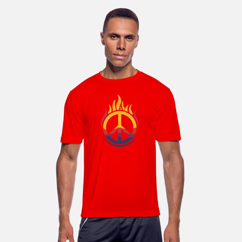 Vibrant Peace Sign Enveloped in Fiery, Colorful Fl