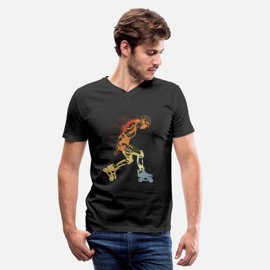 Vintage Roller Skating Girl Drawing