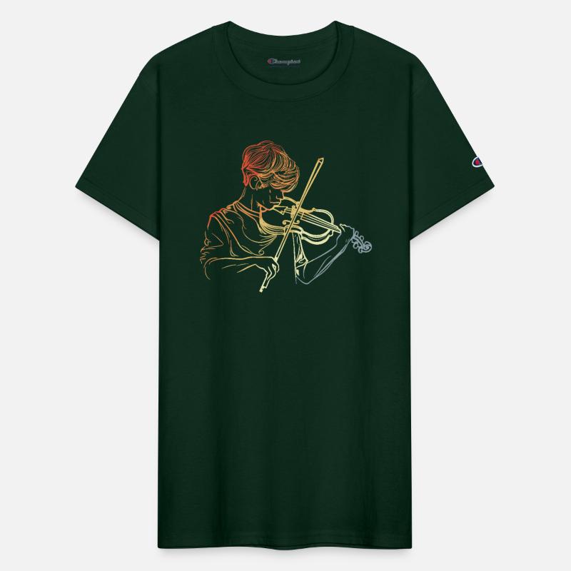 Violin Boy Line Art Vintage Look