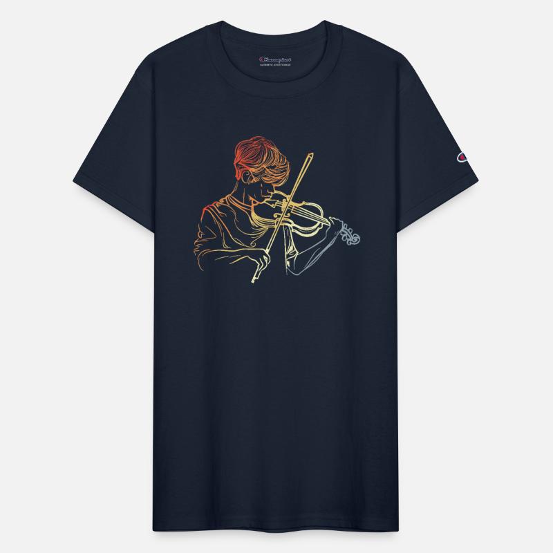 Violin Boy Line Art Vintage Look