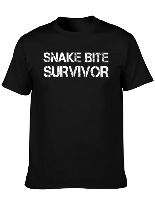Snake Bite Survivor Black T-Shirt