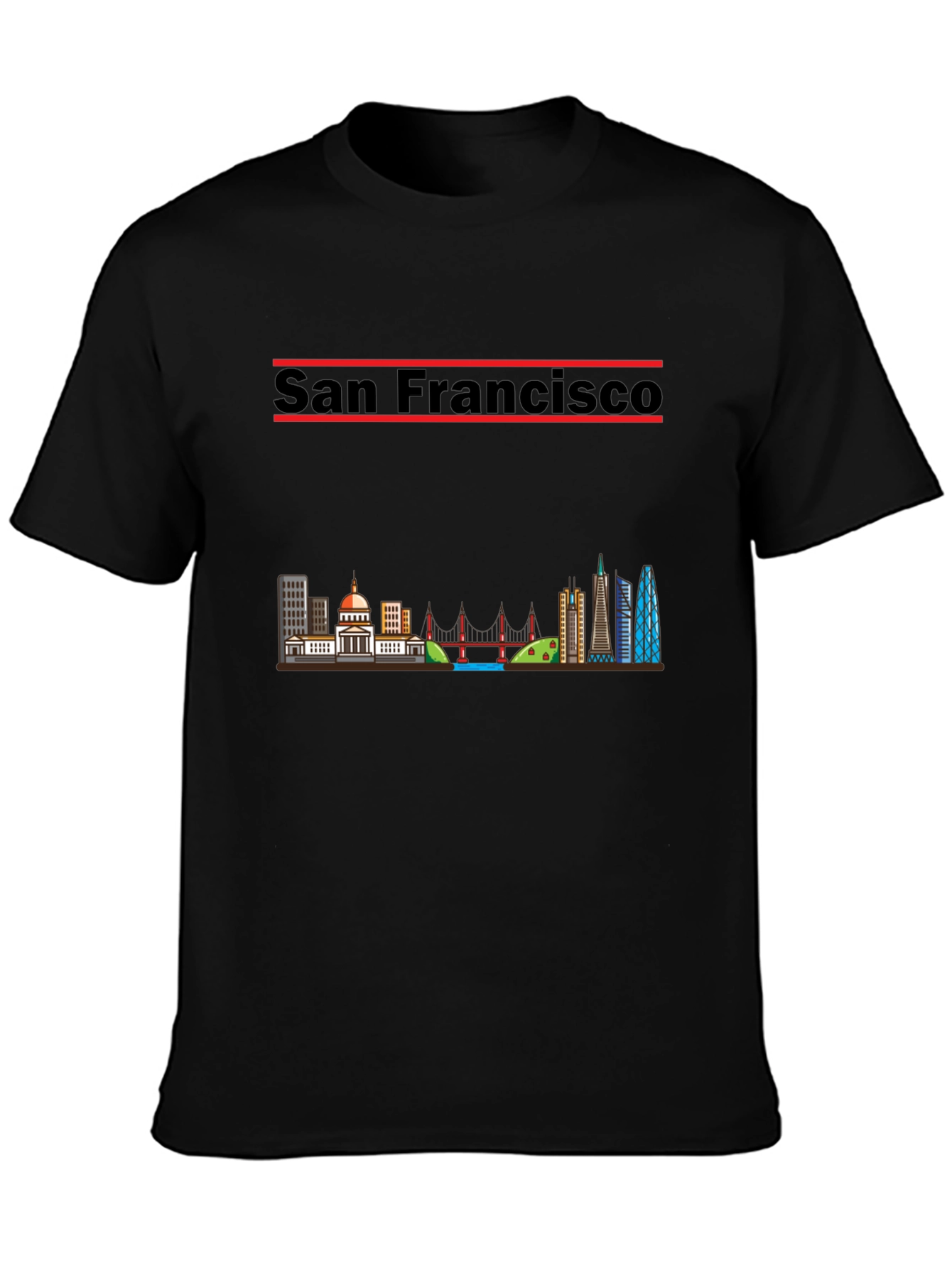 San Francisco Skyline Black T-Shirt