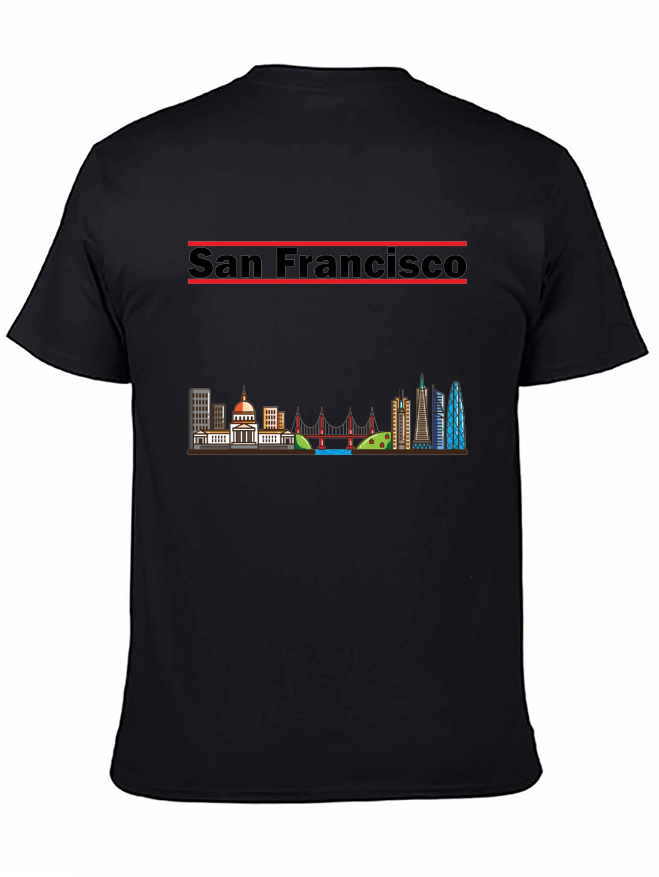 San Francisco Skyline Black T-Shirt