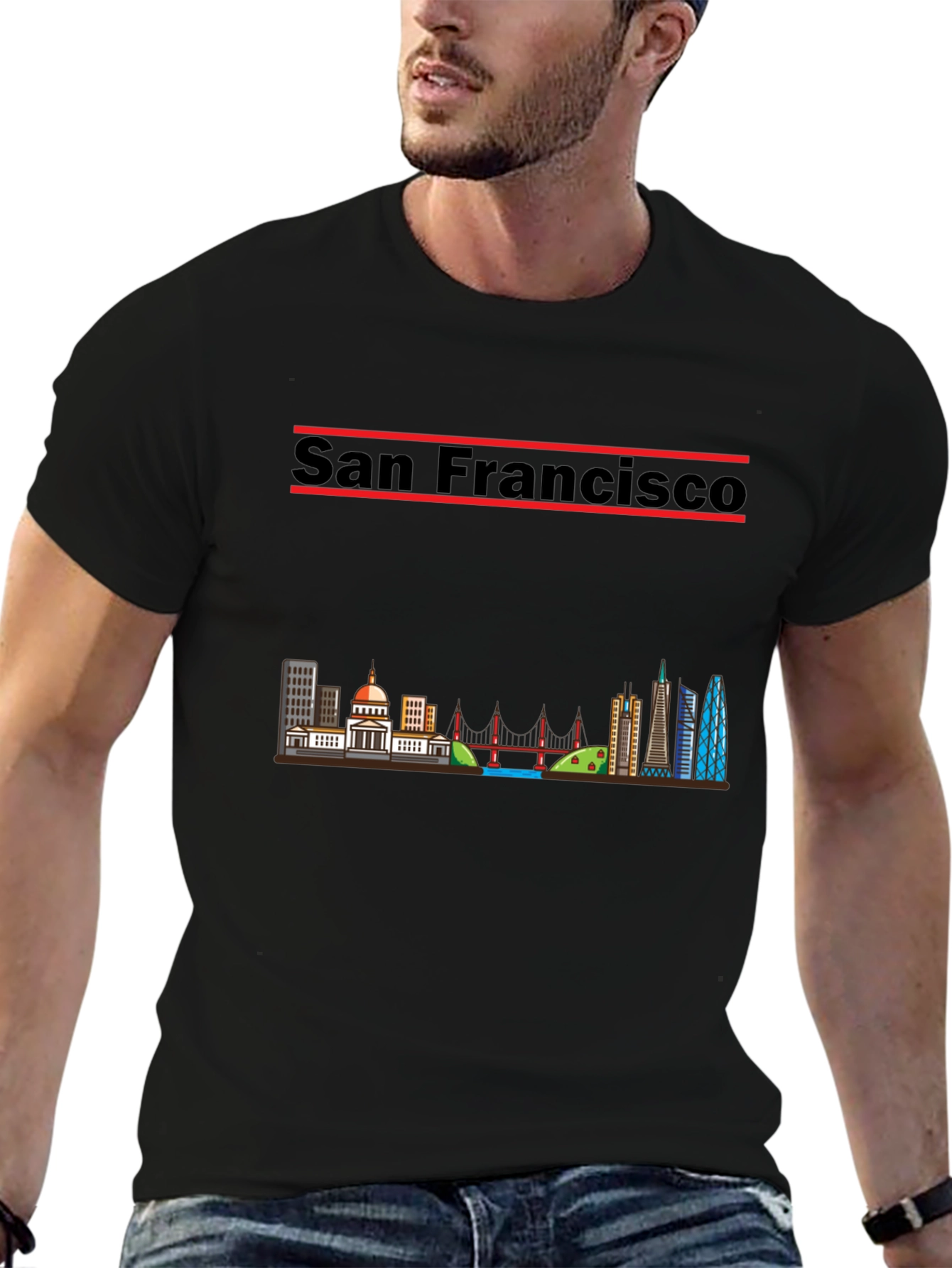 San Francisco Skyline Black T-Shirt