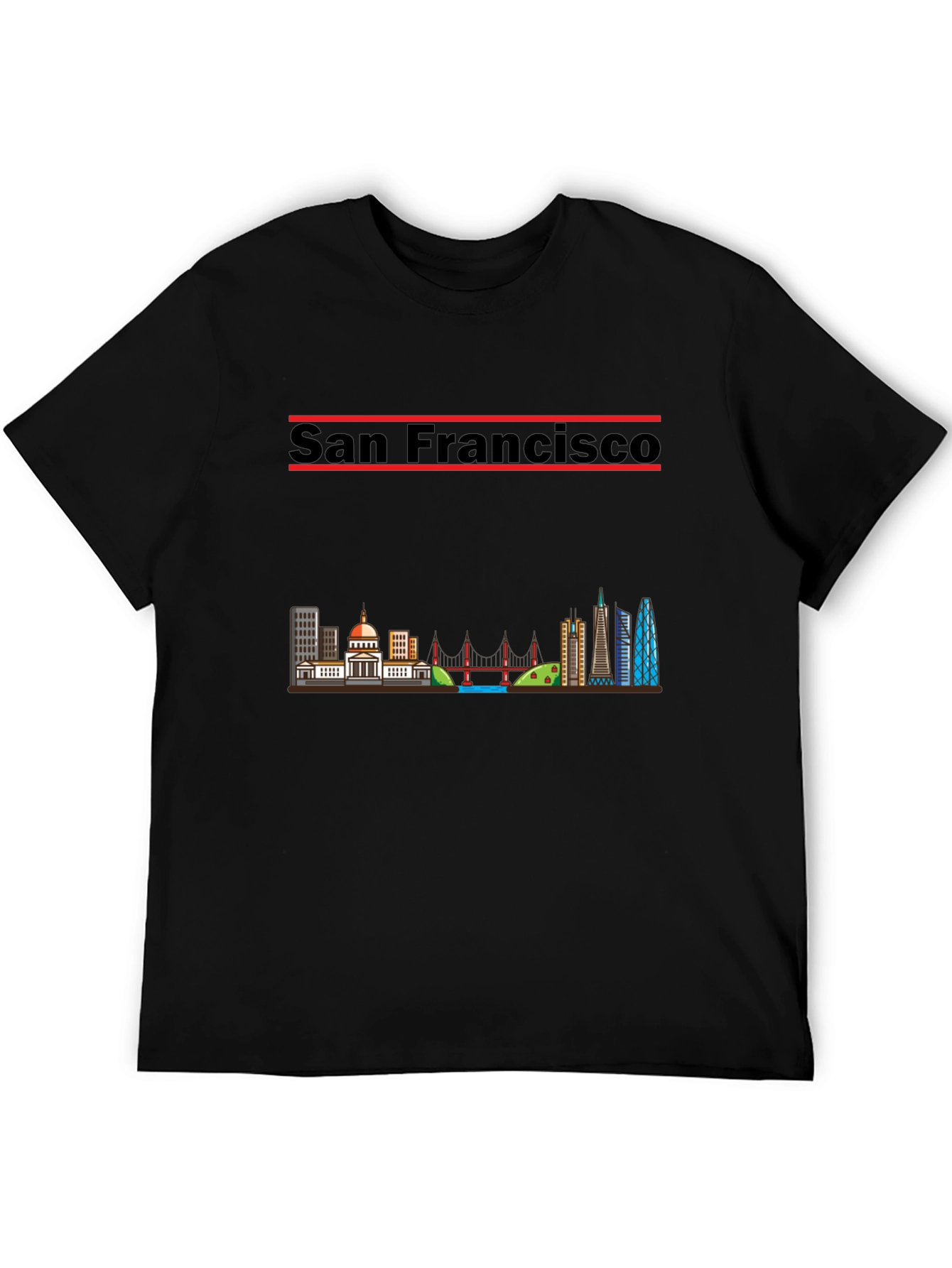San Francisco Skyline Black T-Shirt