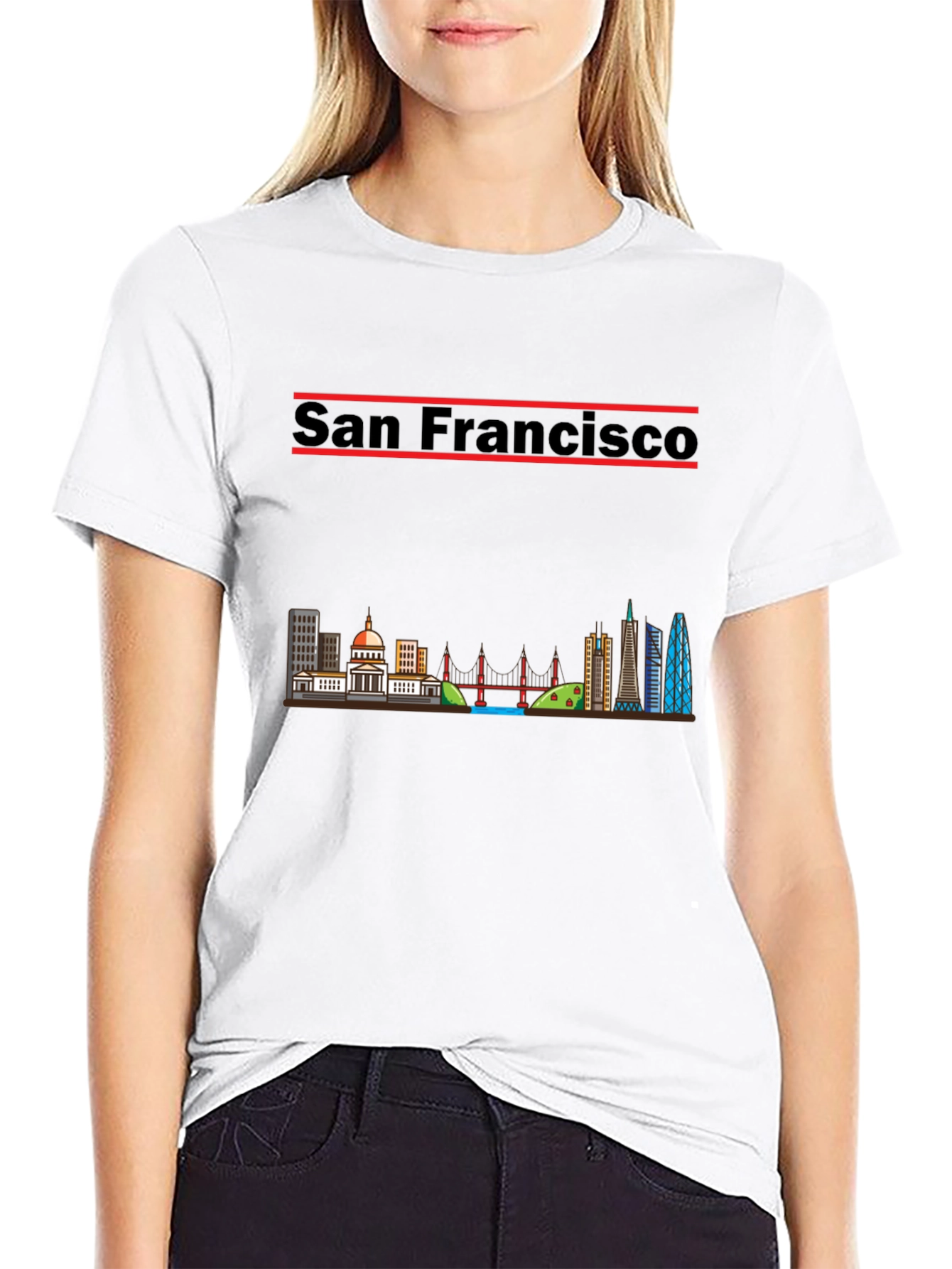San Francisco Skyline Black T-Shirt