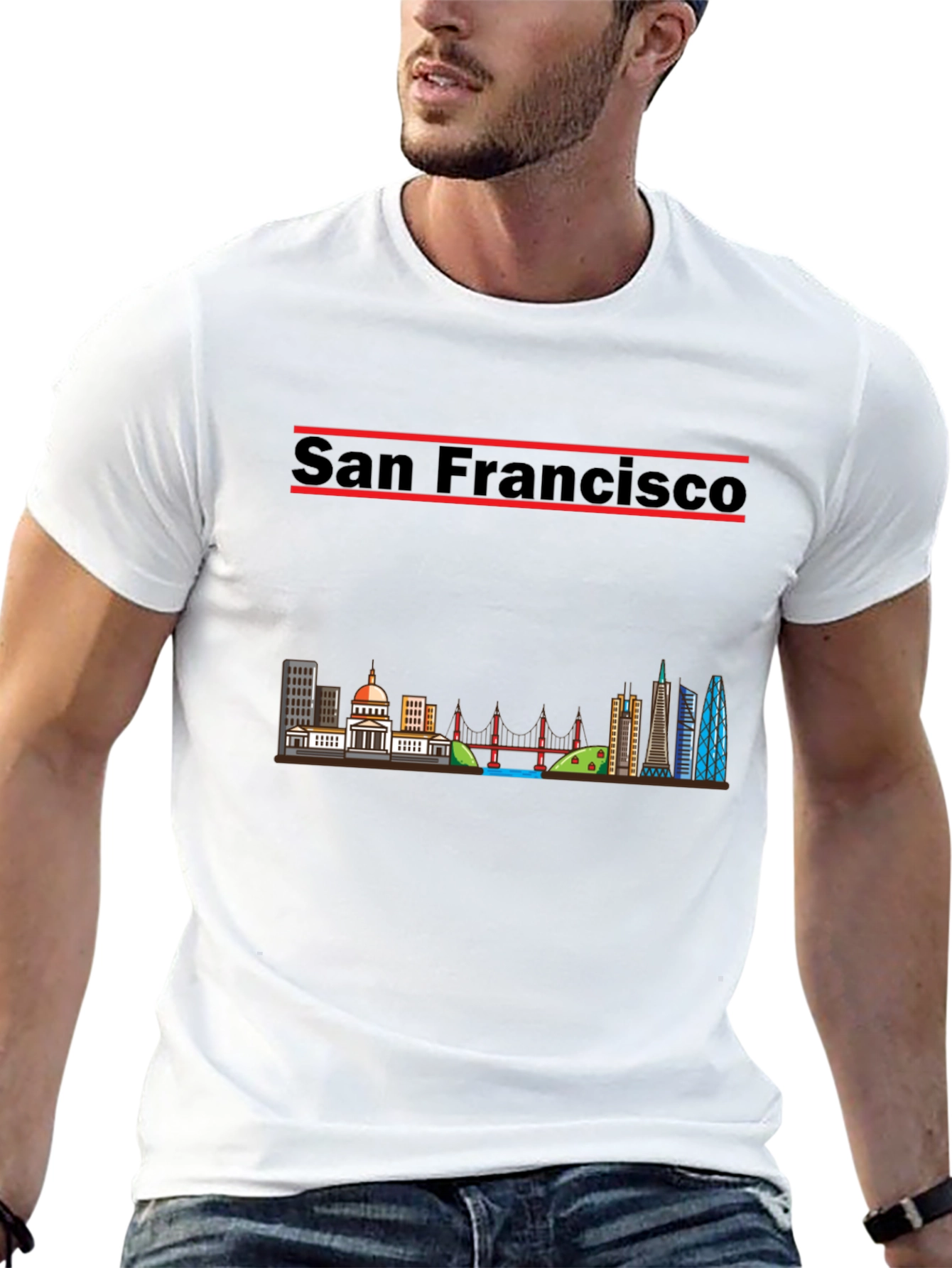 San Francisco Skyline Black T-Shirt
