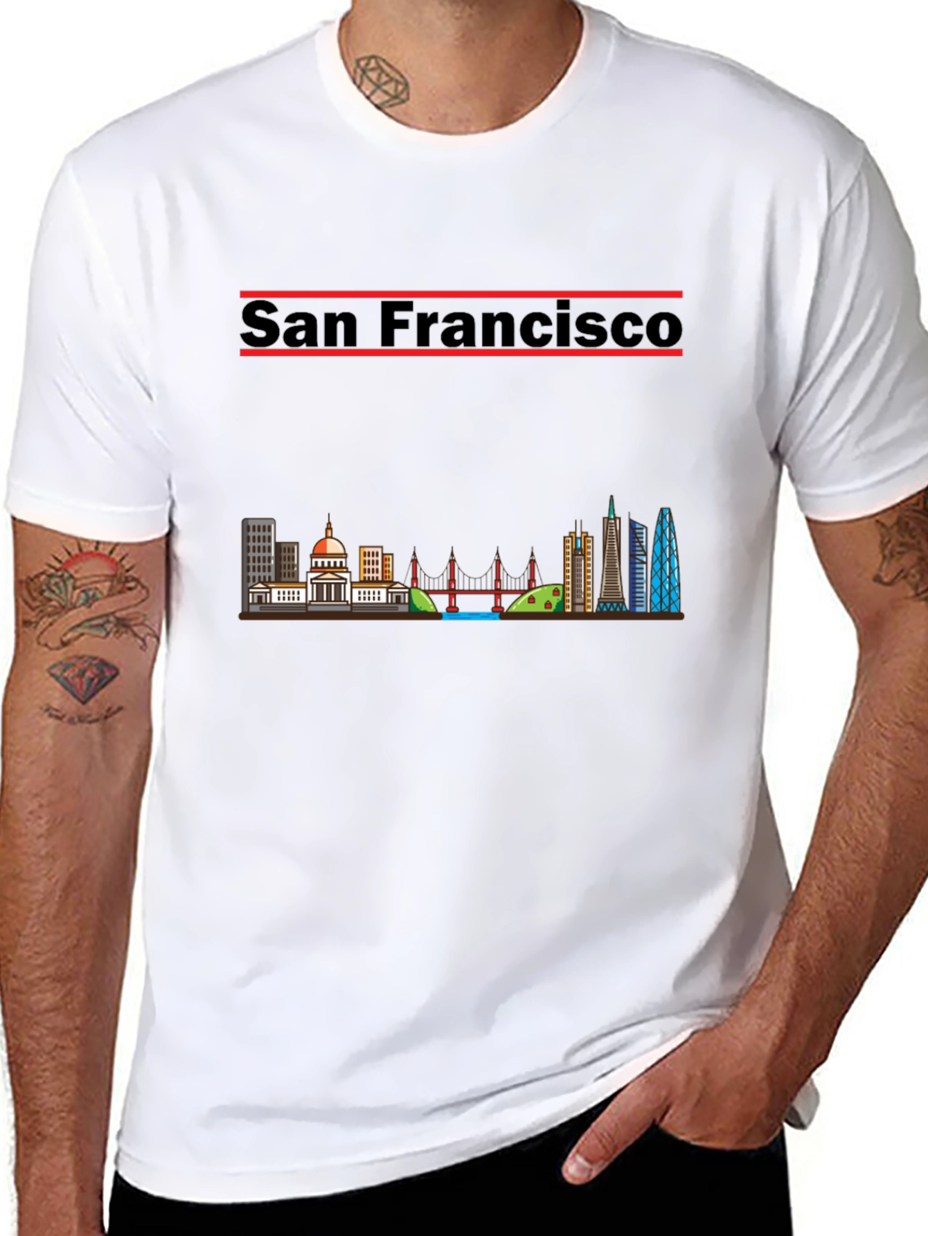 San Francisco Skyline Black T-Shirt