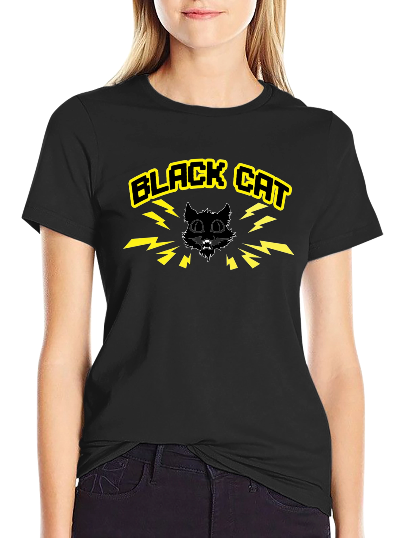 Black Cat Graphic Tee - Bold Style