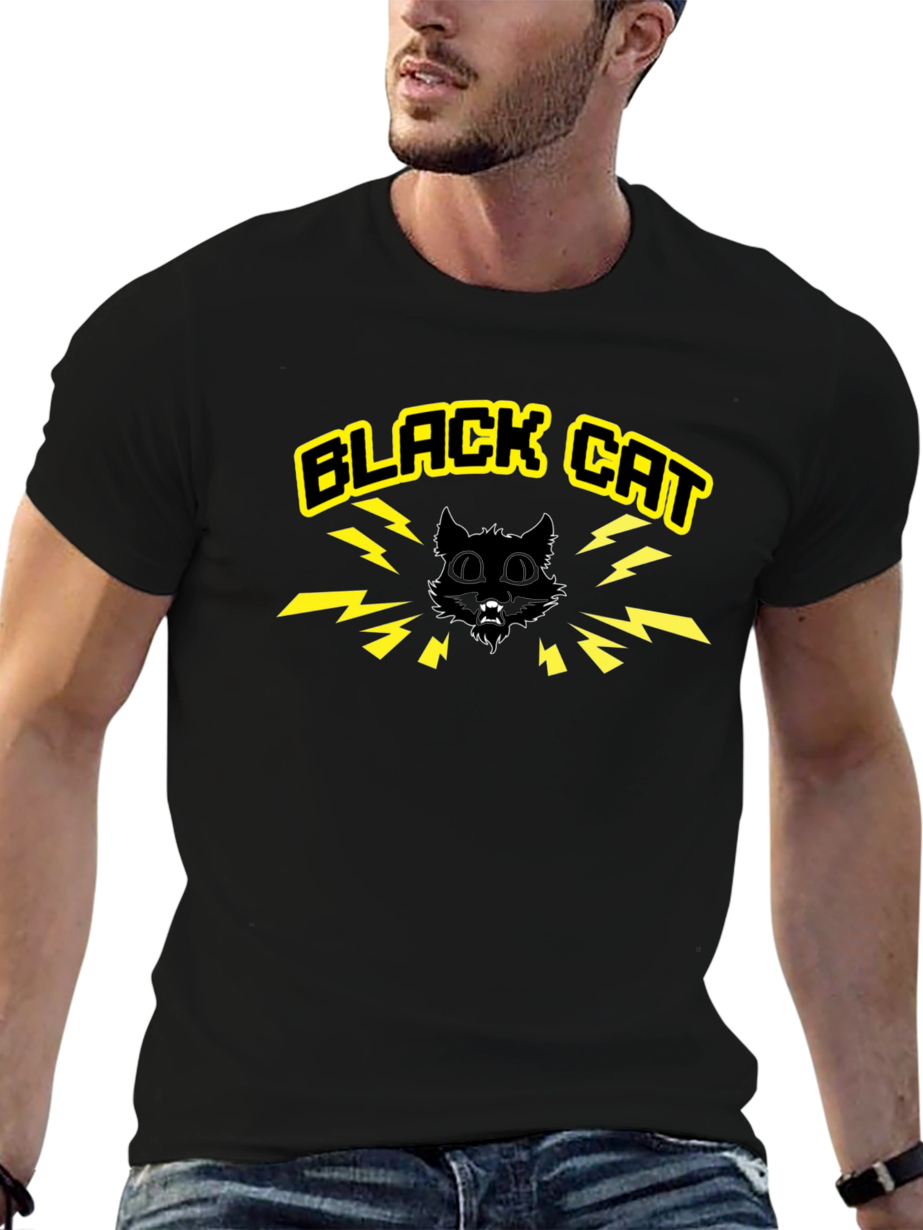 Black Cat Graphic Tee - Bold Style