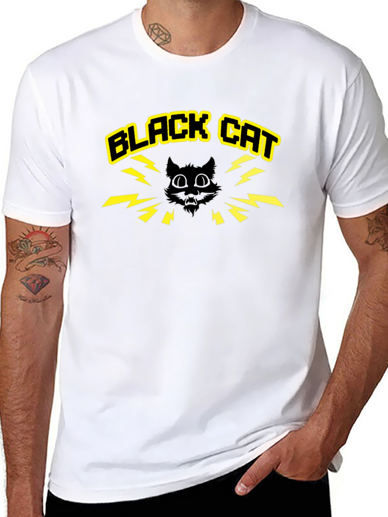 Black Cat Graphic Tee - Bold Style