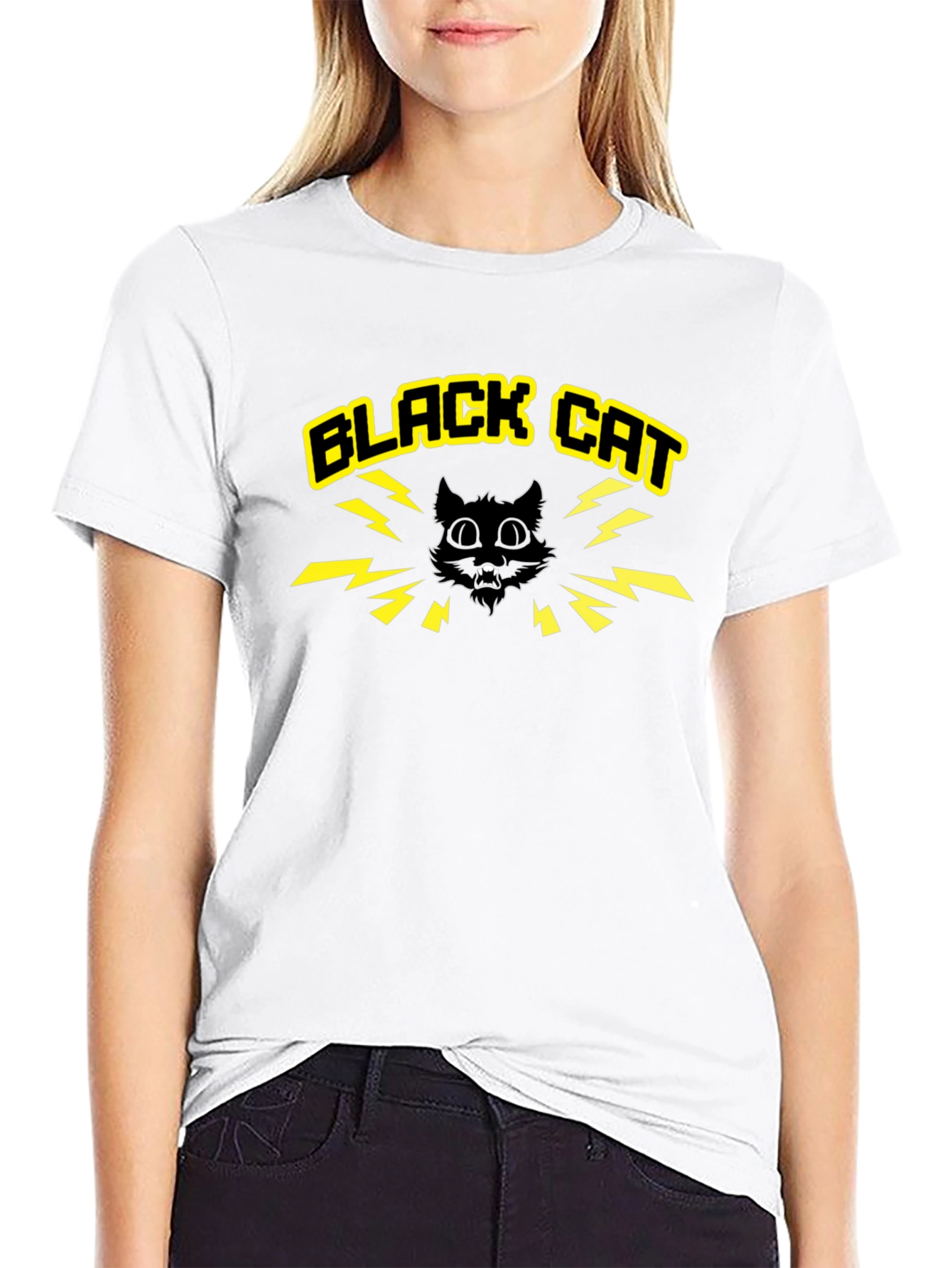 Black Cat Graphic Tee - Bold Style