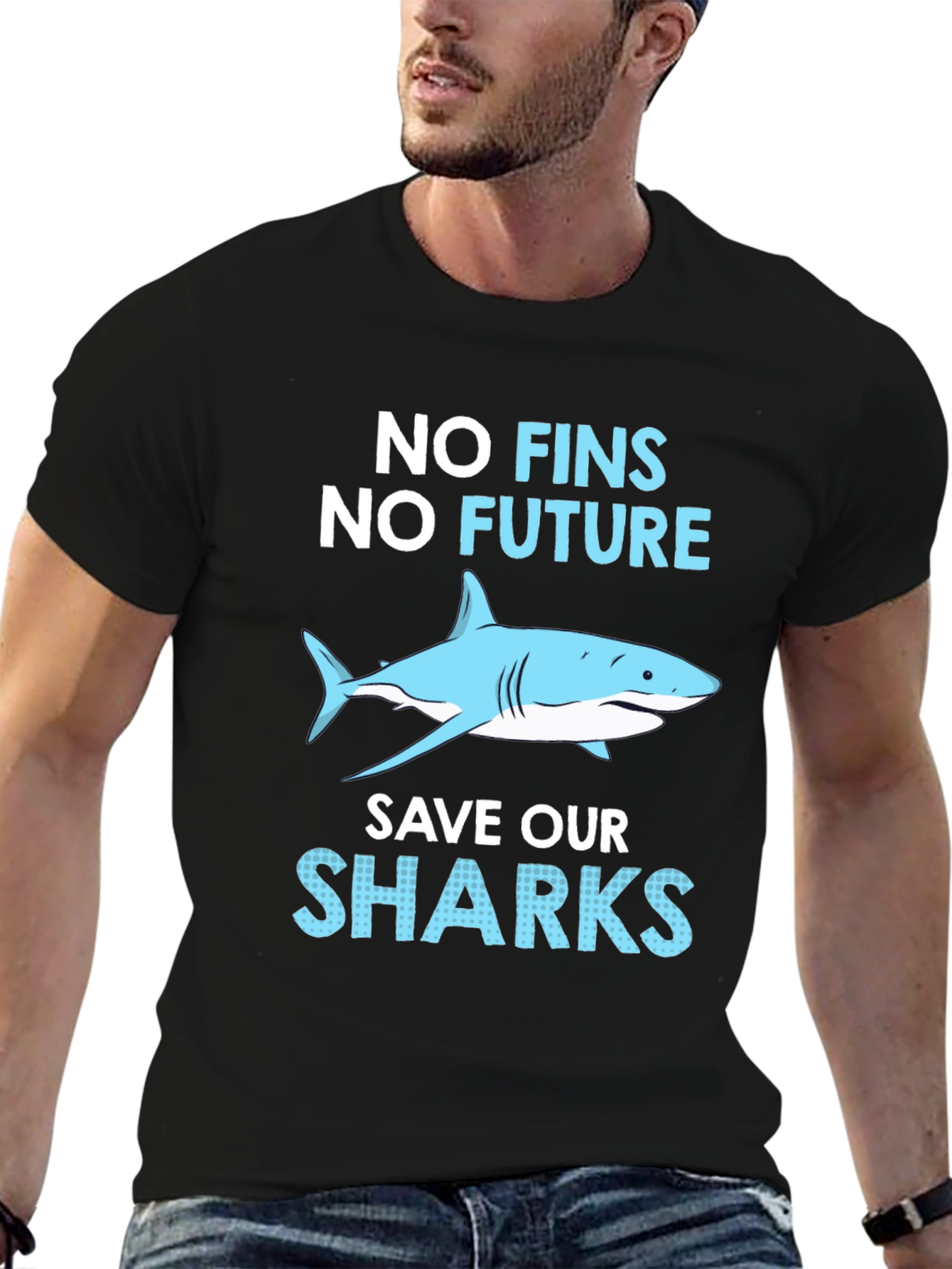 Save the Sharks T-Shirt - No Fins No Future!