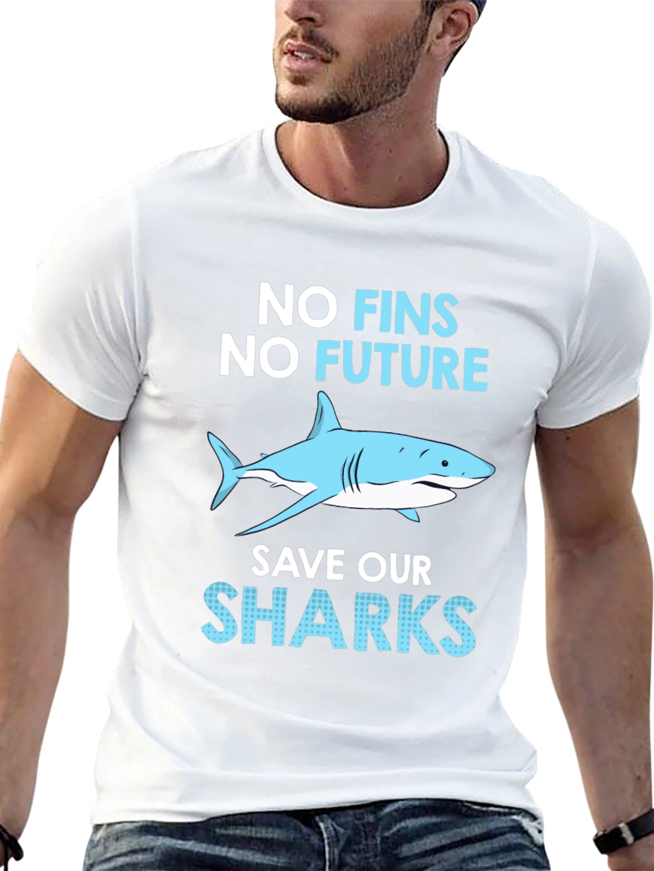 Save the Sharks T-Shirt - No Fins No Future!