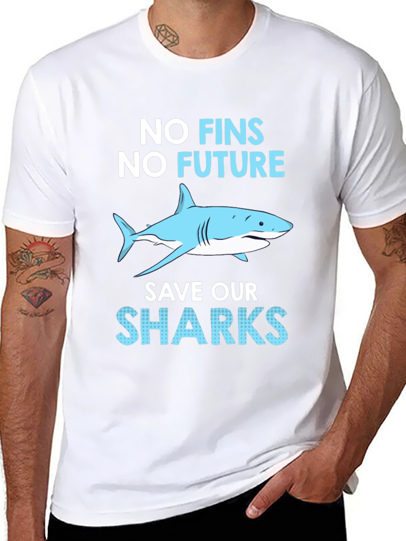 Save the Sharks T-Shirt - No Fins No Future!