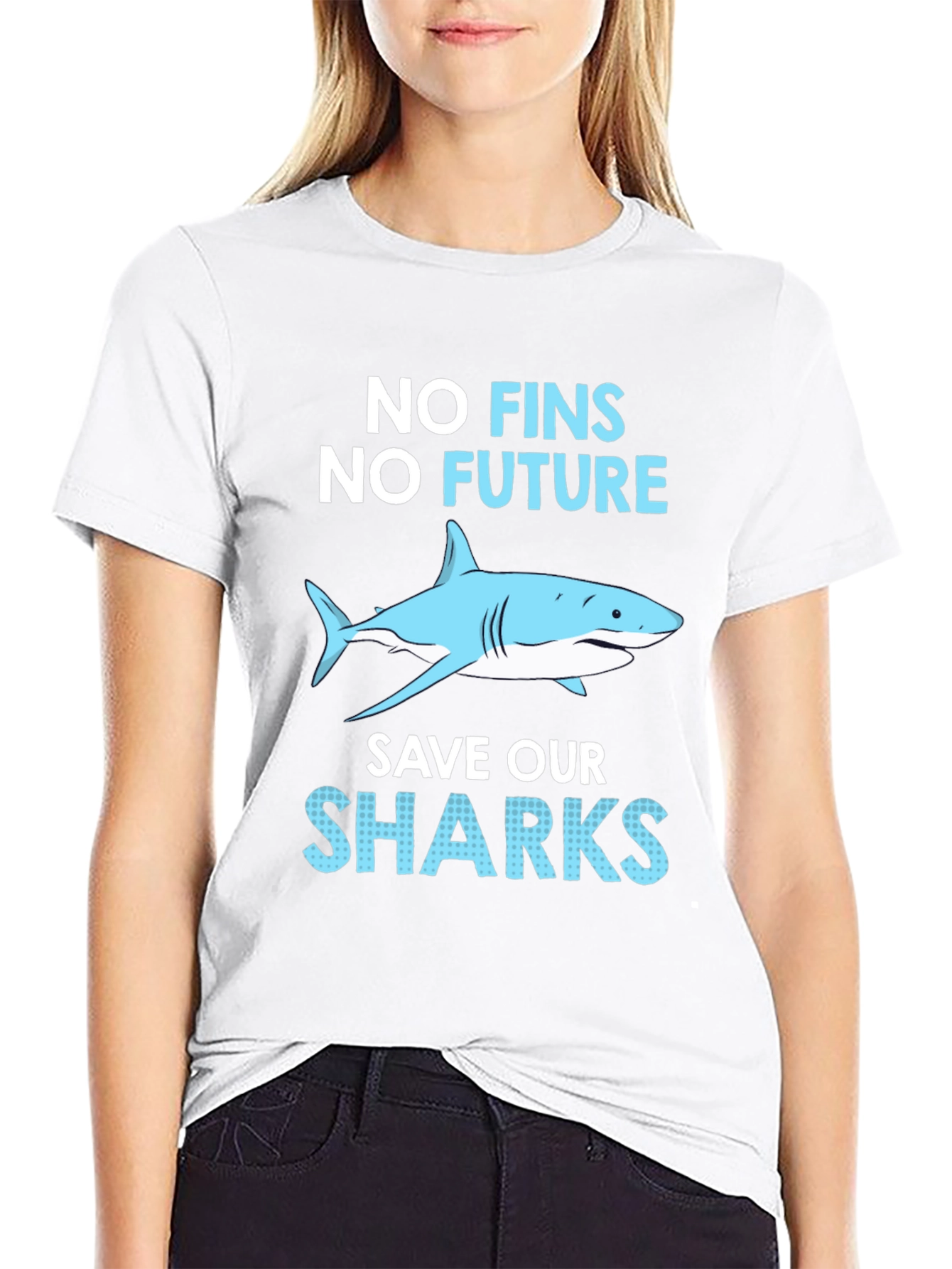 Save the Sharks T-Shirt - No Fins No Future!