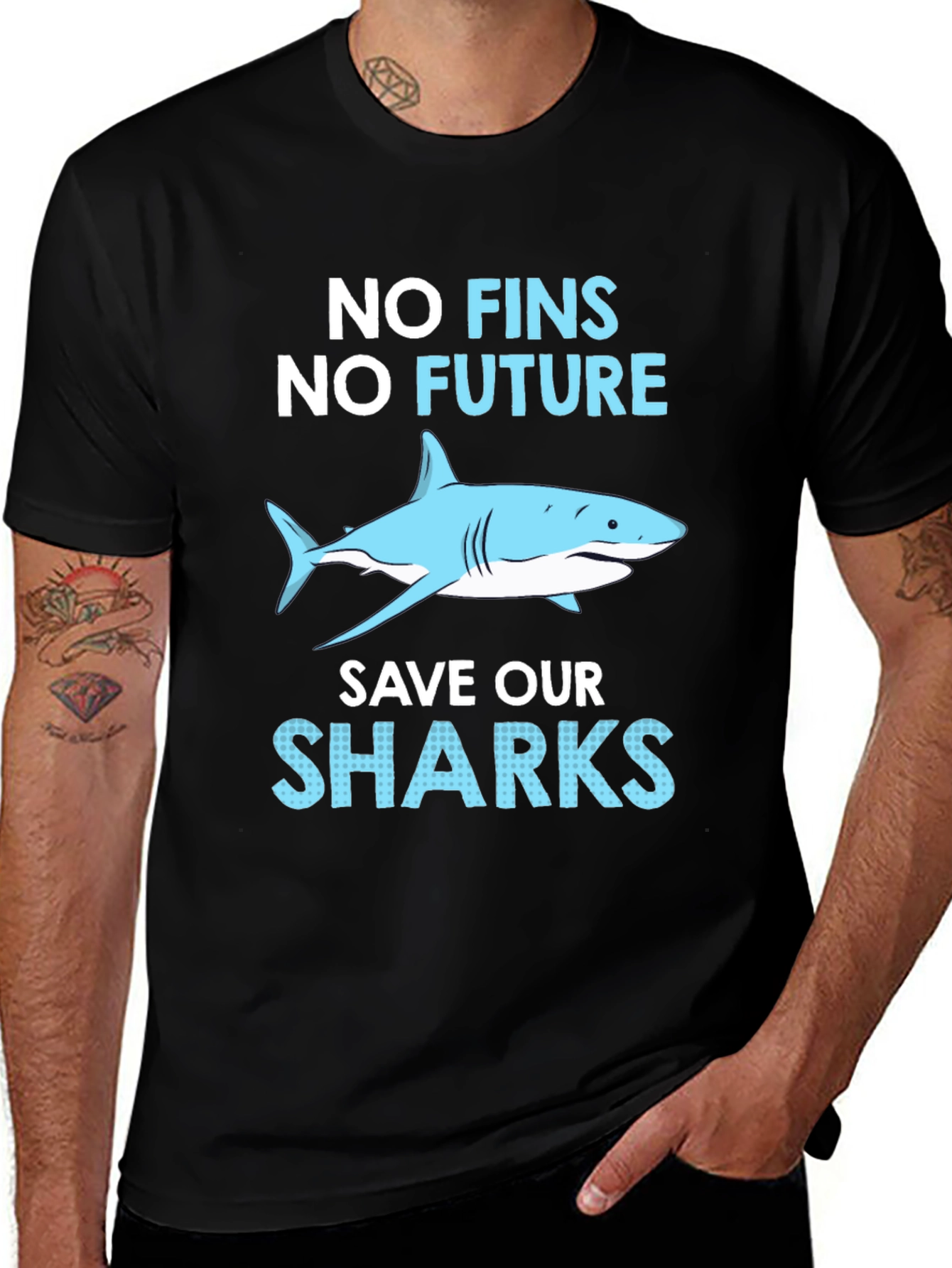Save the Sharks T-Shirt - No Fins No Future!