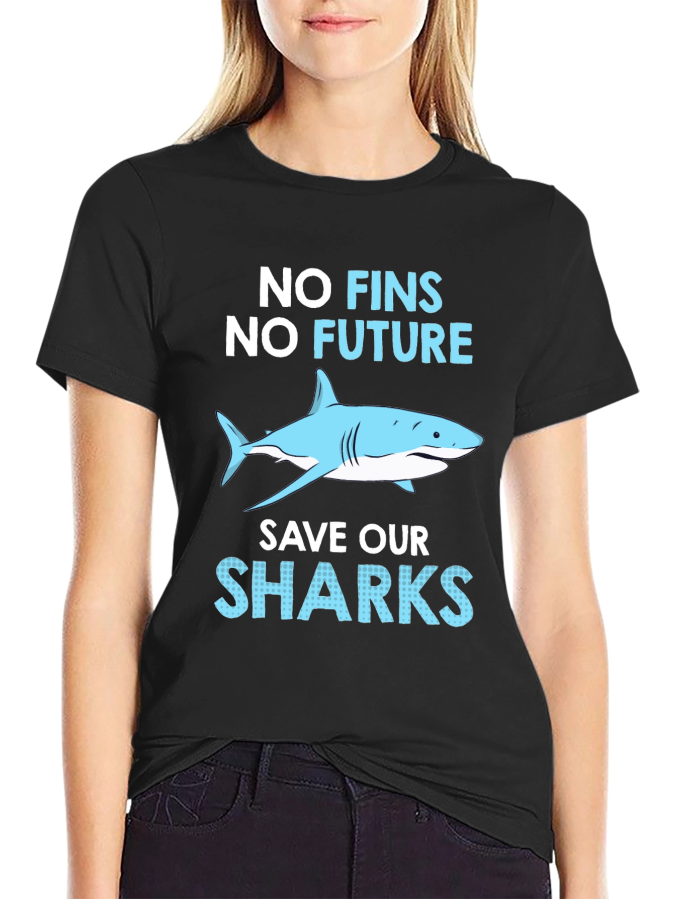 Save the Sharks T-Shirt - No Fins No Future!