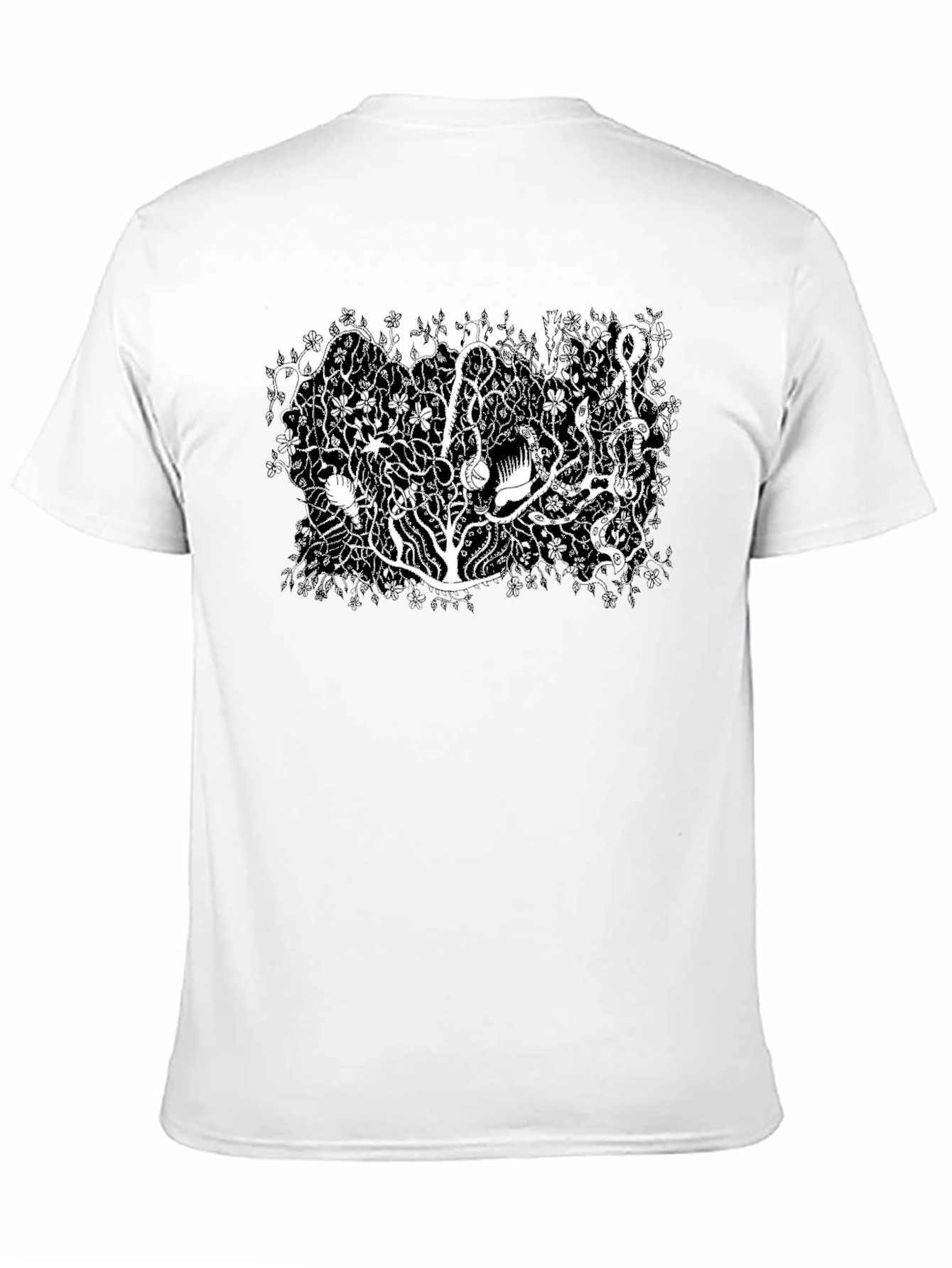 Botanical Black Tee - Unique Plant Life Design