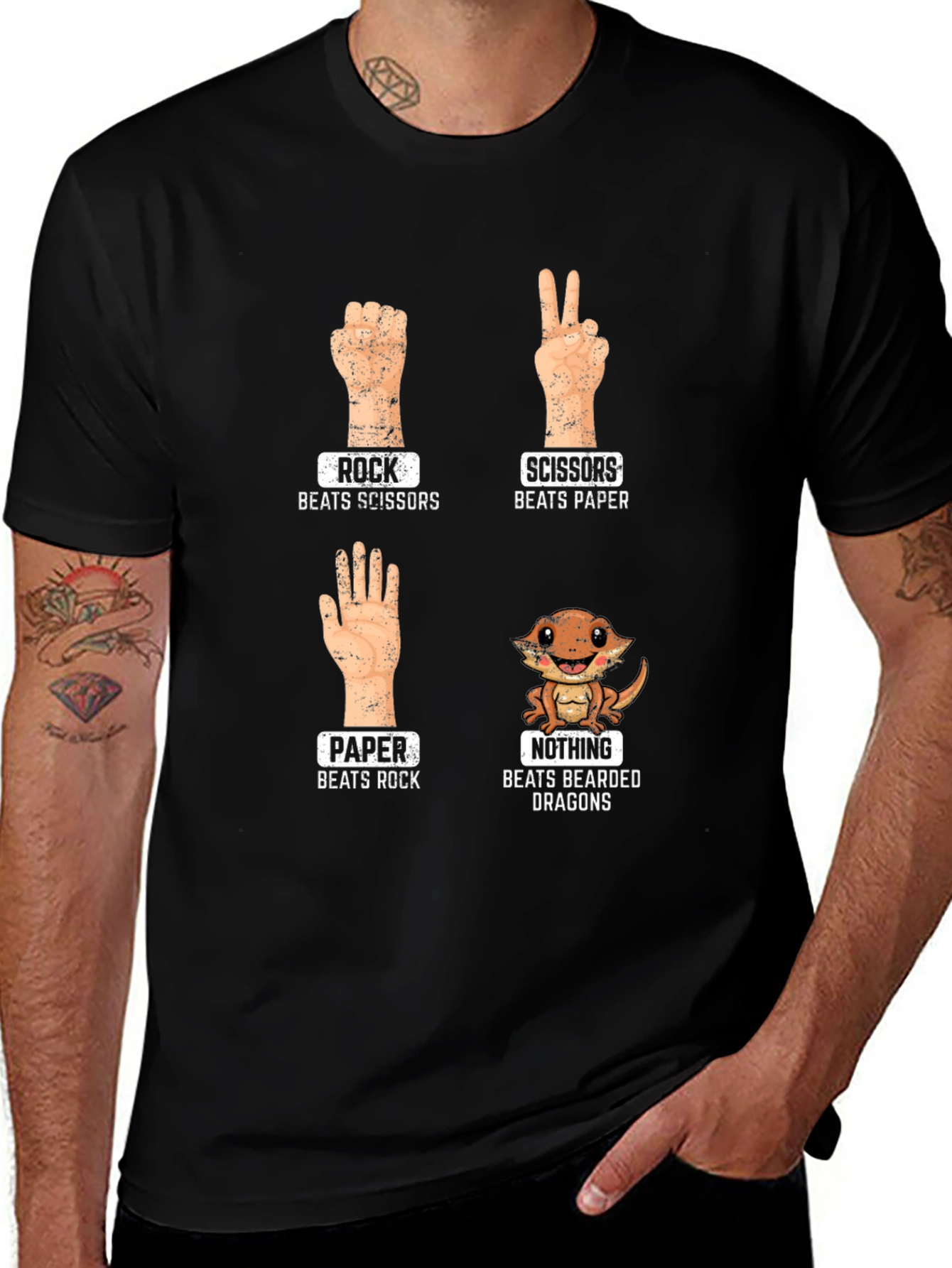 Rock Paper Scissors Bearded Dragon T-Shirt