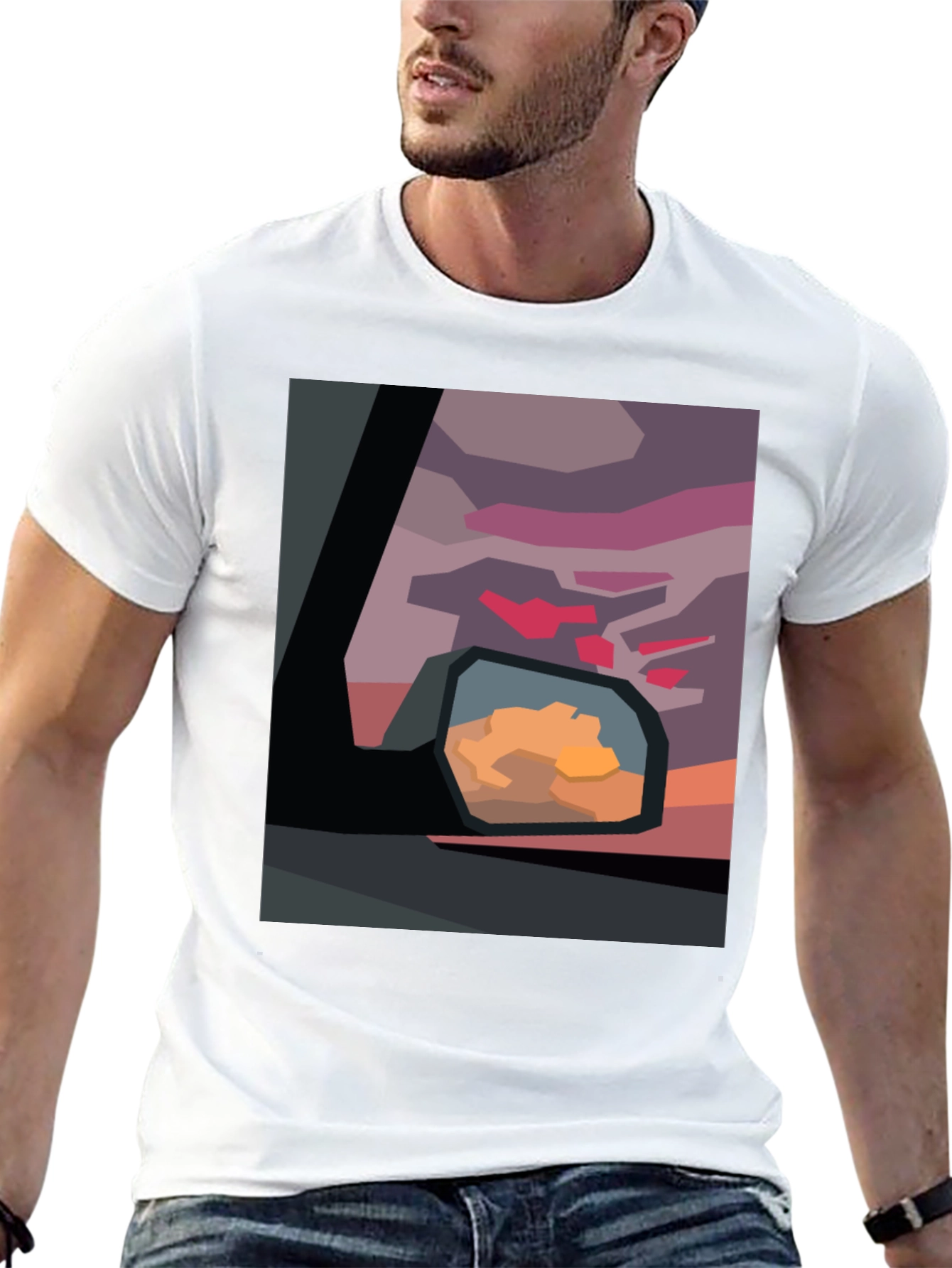 Abstract Sunset Graphic Tee - Modern Art Shirt