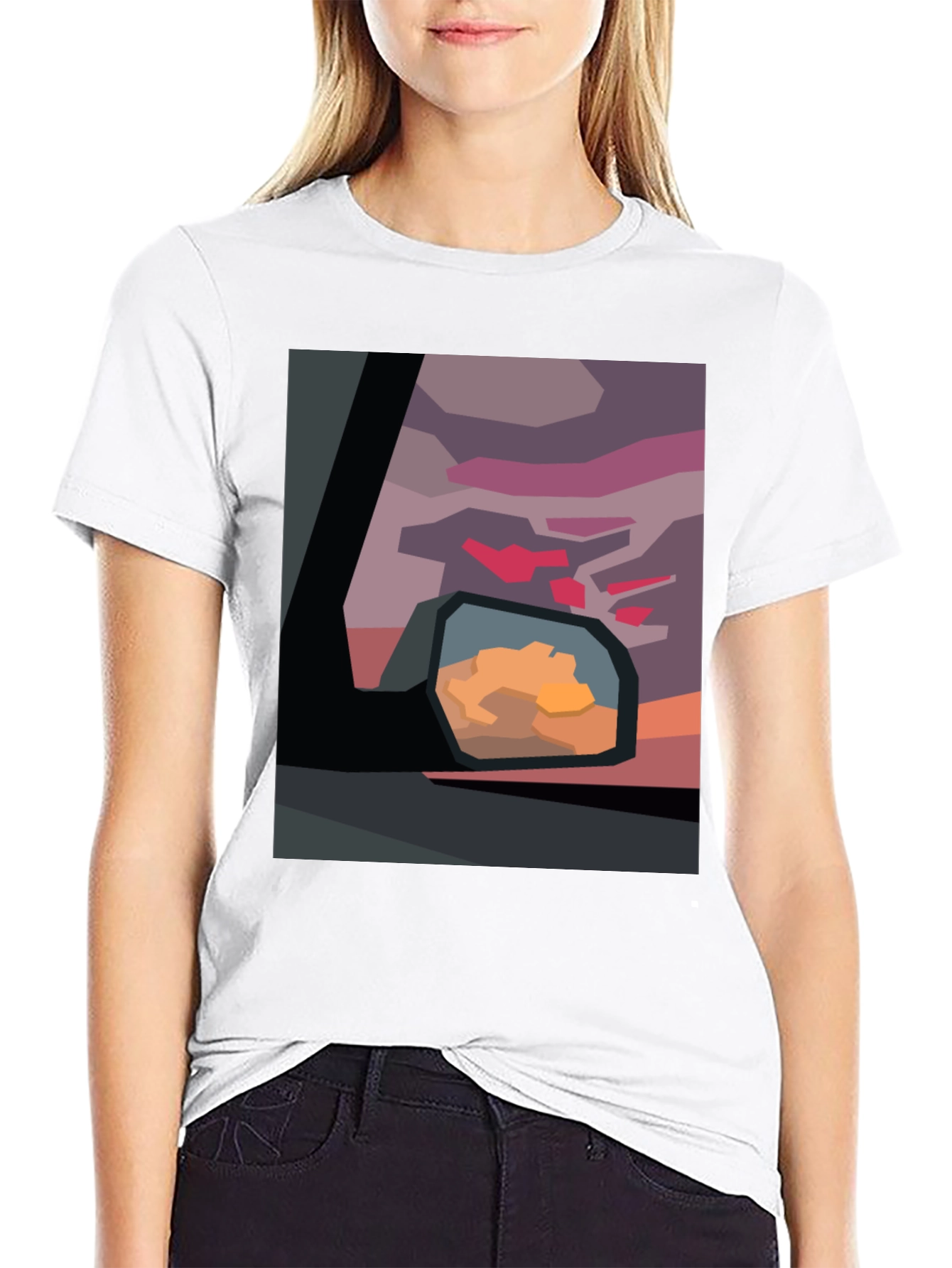 Abstract Sunset Graphic Tee - Modern Art Shirt