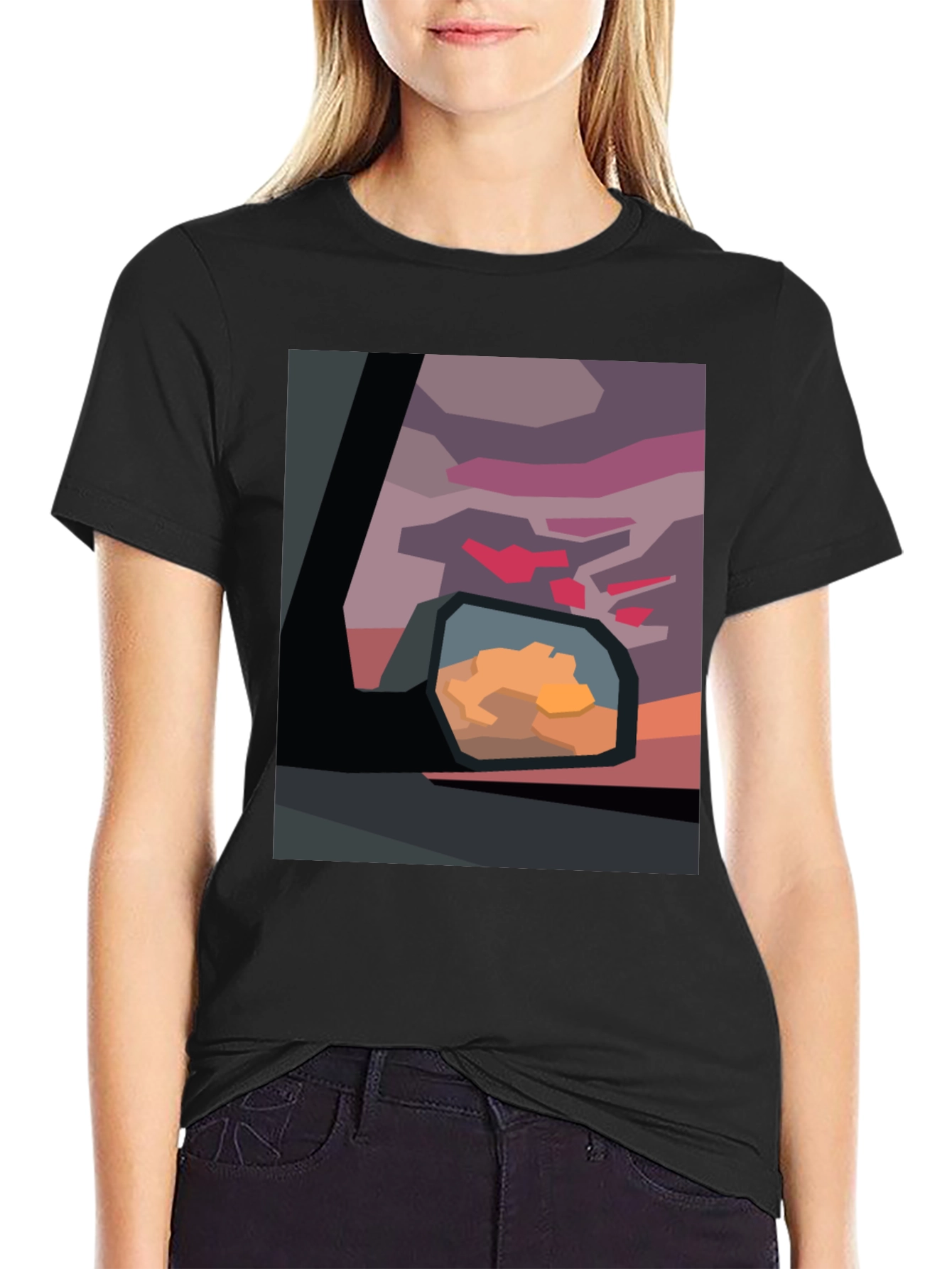 Abstract Sunset Graphic Tee - Modern Art Shirt