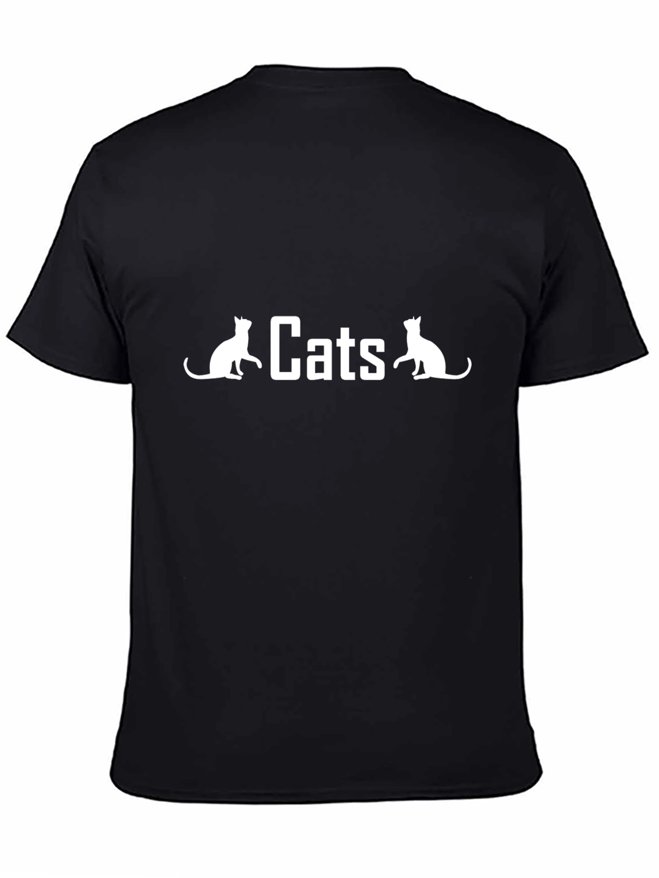 Cats Graphic Tee - Black Cotton T-Shirt