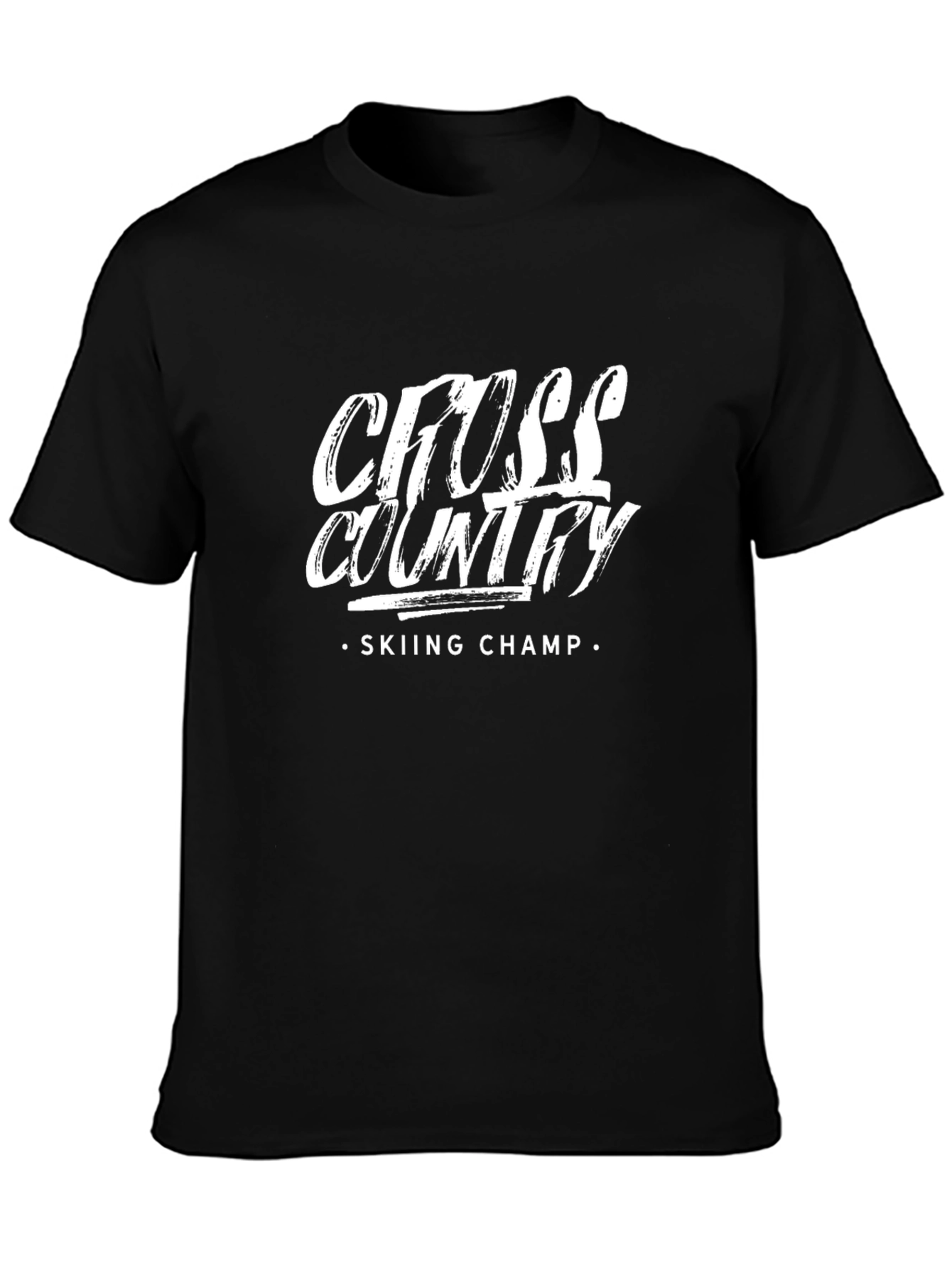 Cross Country Skiing Champ Black T-Shirt