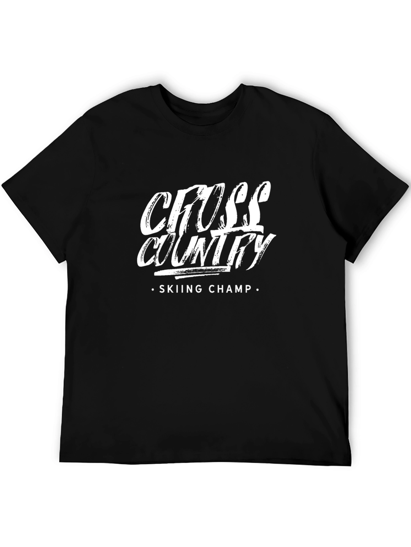 Cross Country Skiing Champ Black T-Shirt
