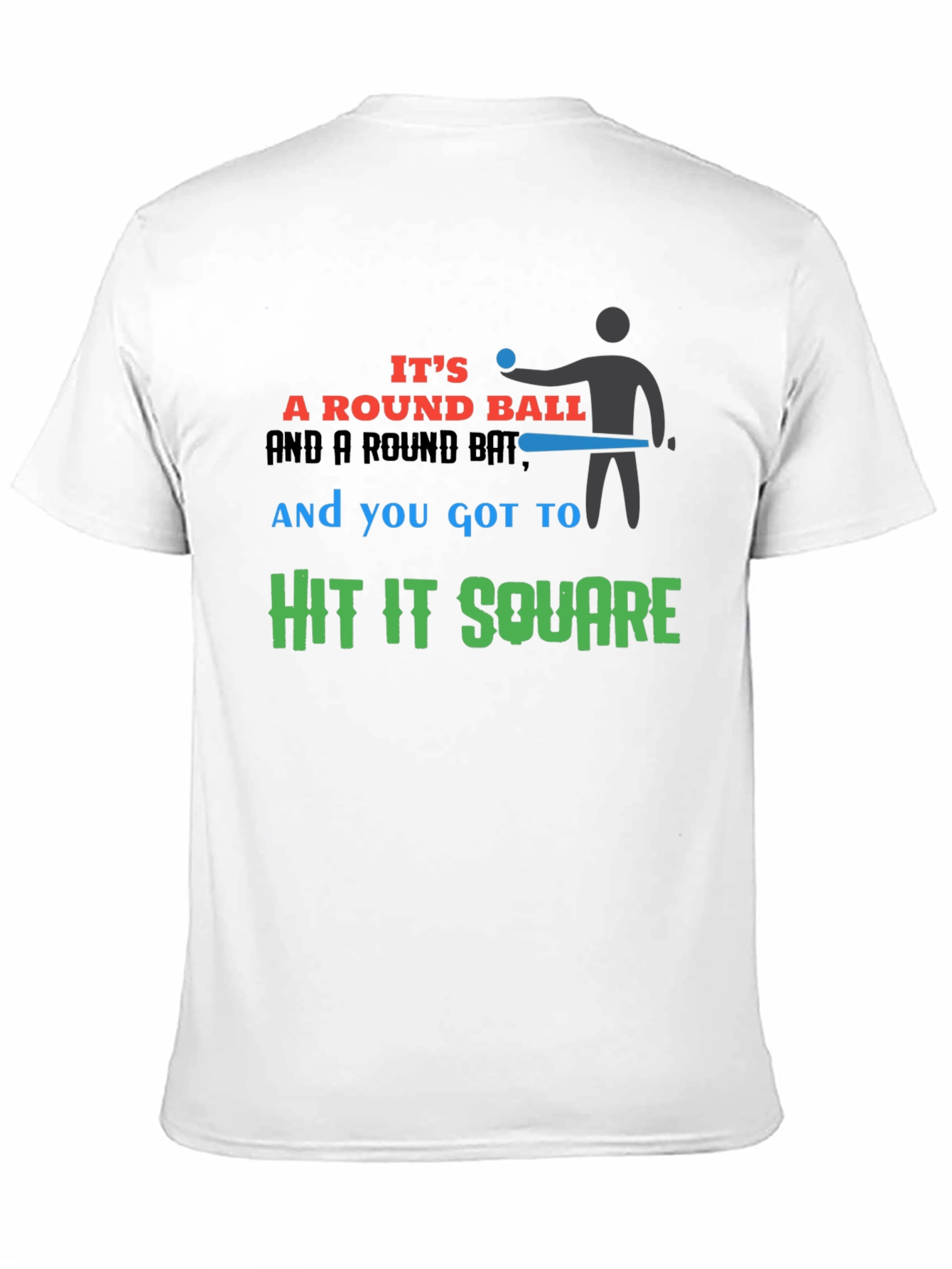 Round Ball Hit Square Graphic T-Shirt