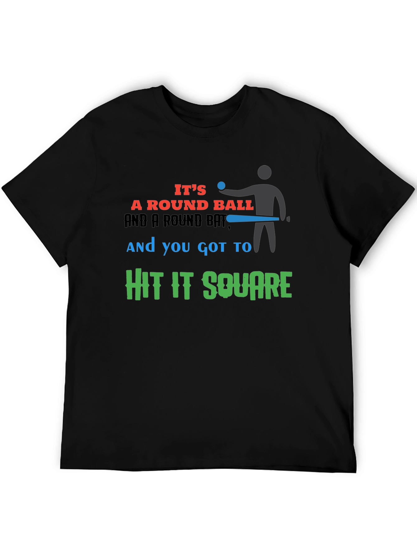 Round Ball Hit Square Graphic T-Shirt