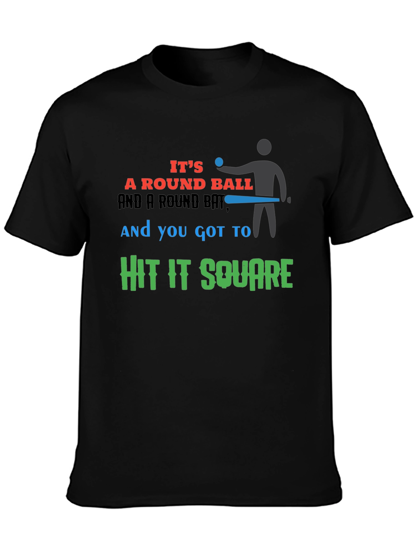 Round Ball Hit Square Graphic T-Shirt