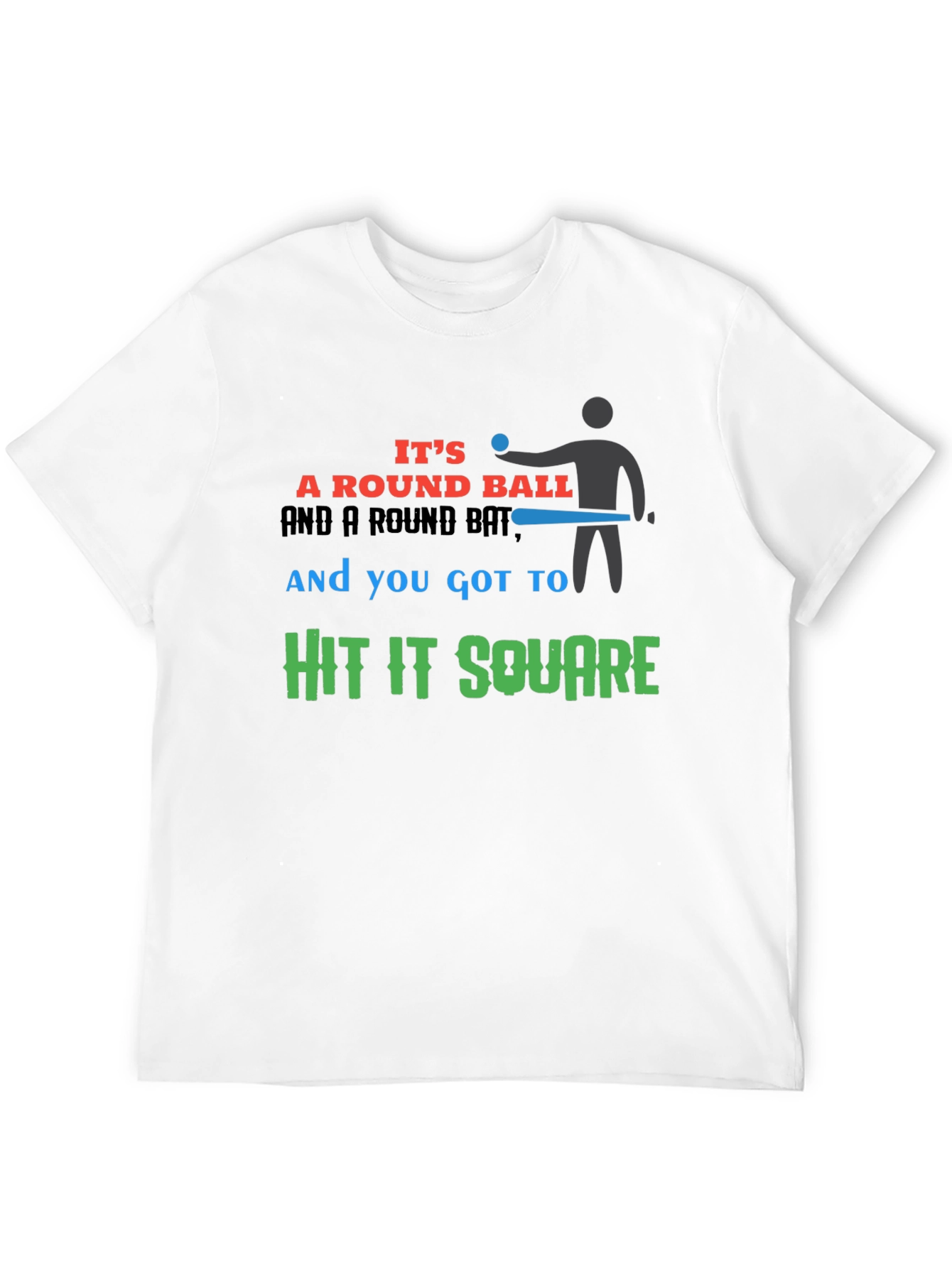 Round Ball Hit Square Graphic T-Shirt