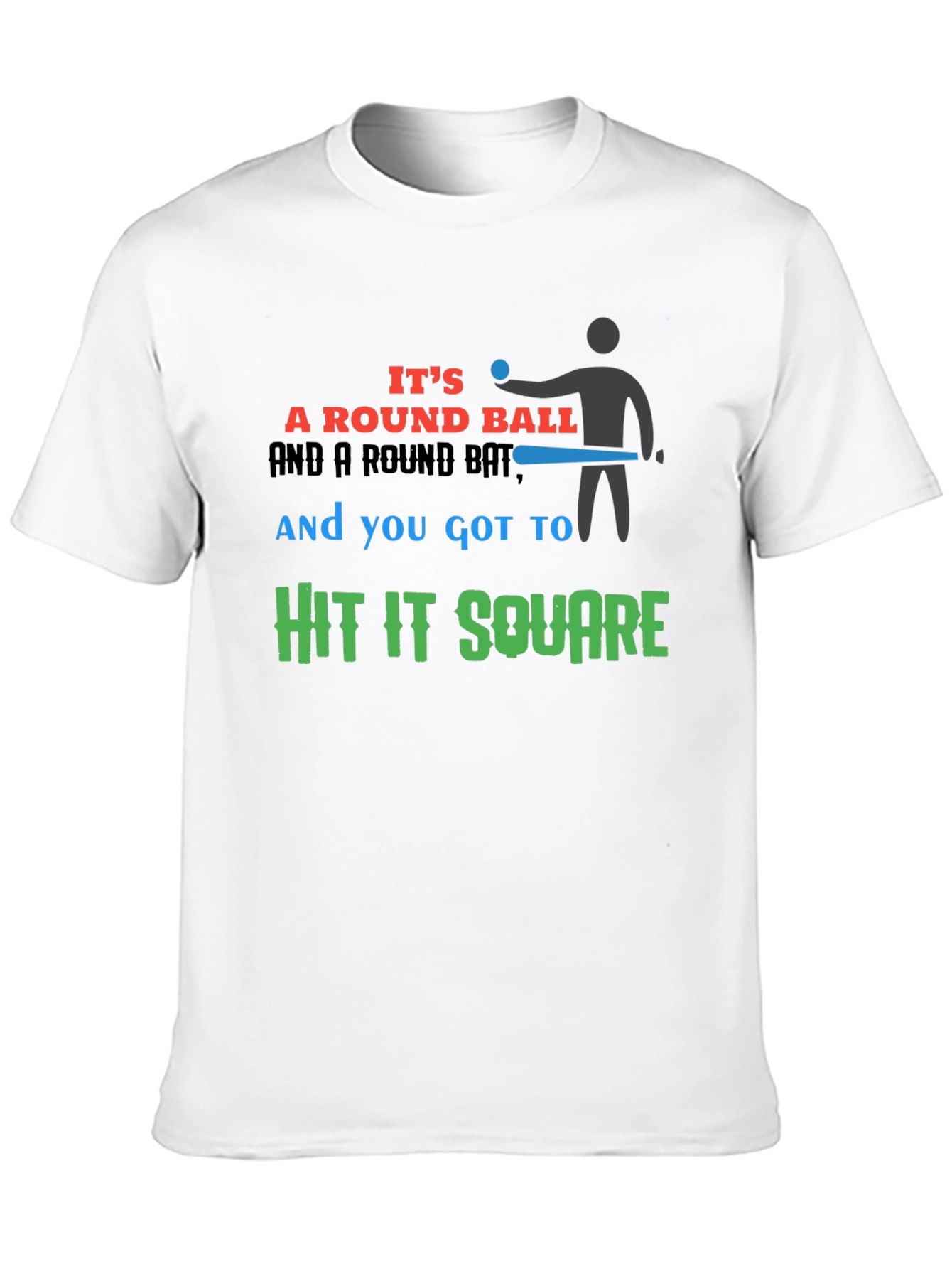 Round Ball Hit Square Graphic T-Shirt