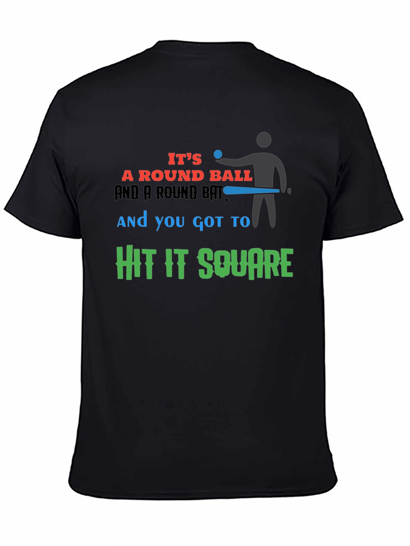 Round Ball Hit Square Graphic T-Shirt