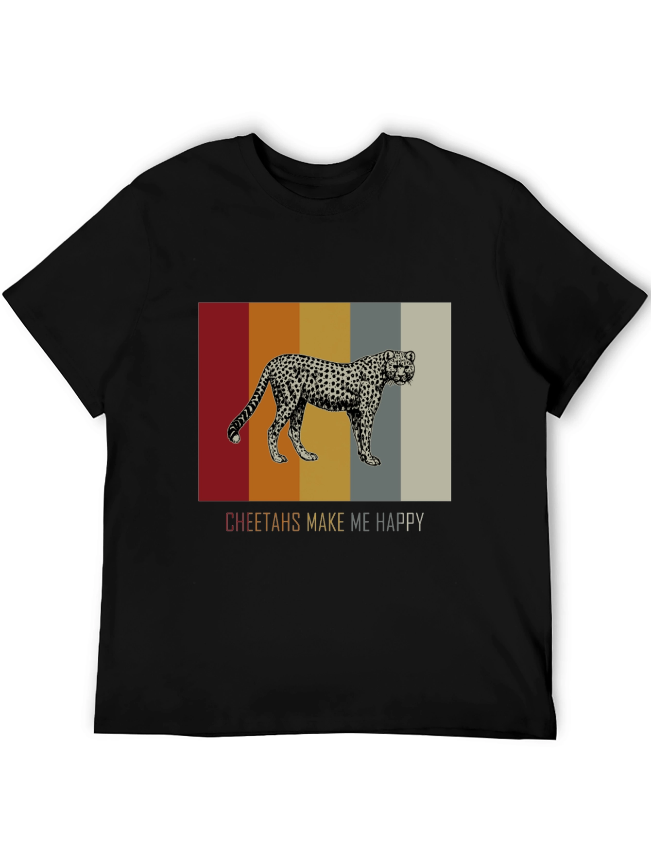 Cheetahs Make Me Happy Black Graphic Tee