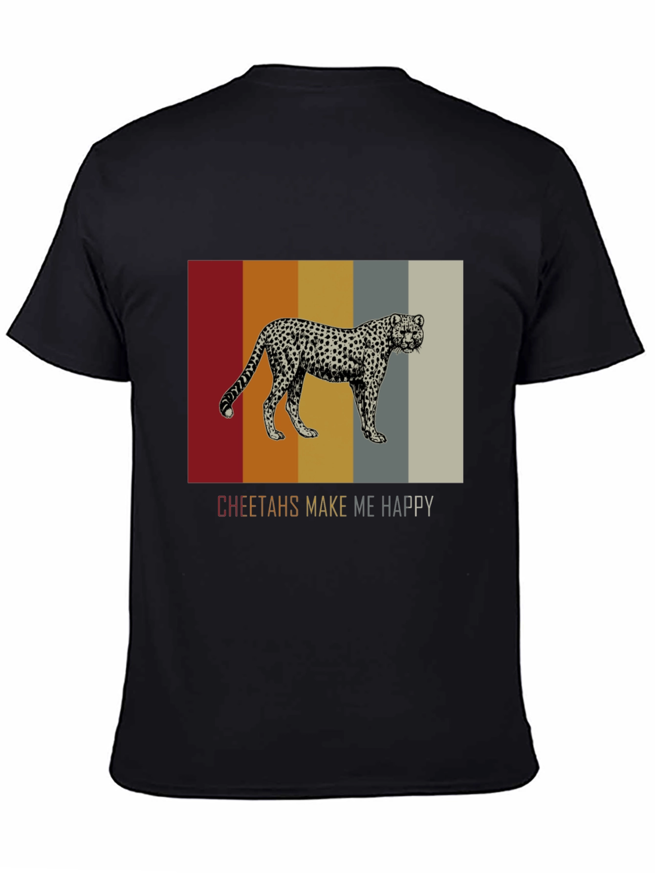 Cheetahs Make Me Happy Black Graphic Tee