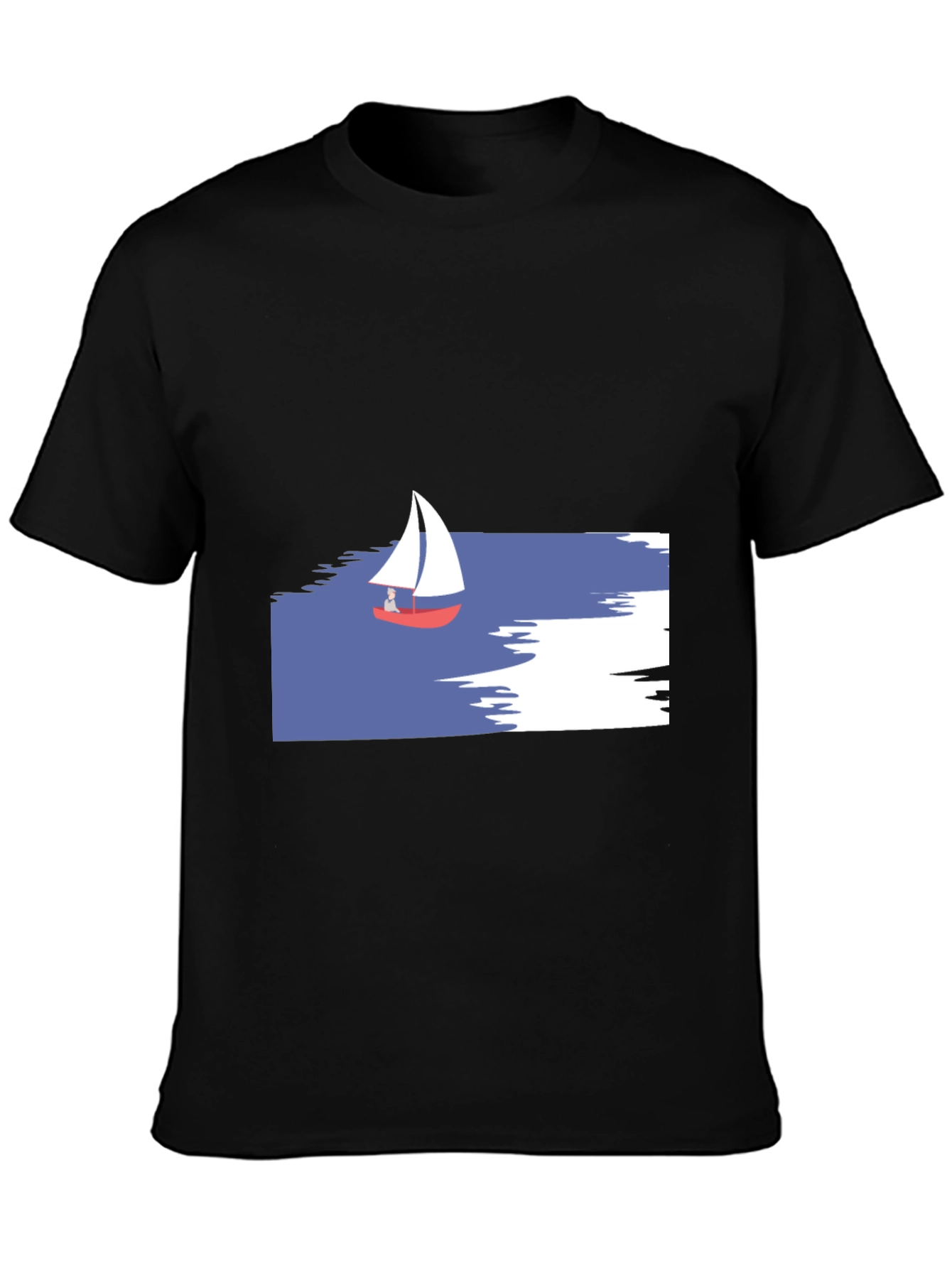 Sailboat Graphic T-Shirt - Black