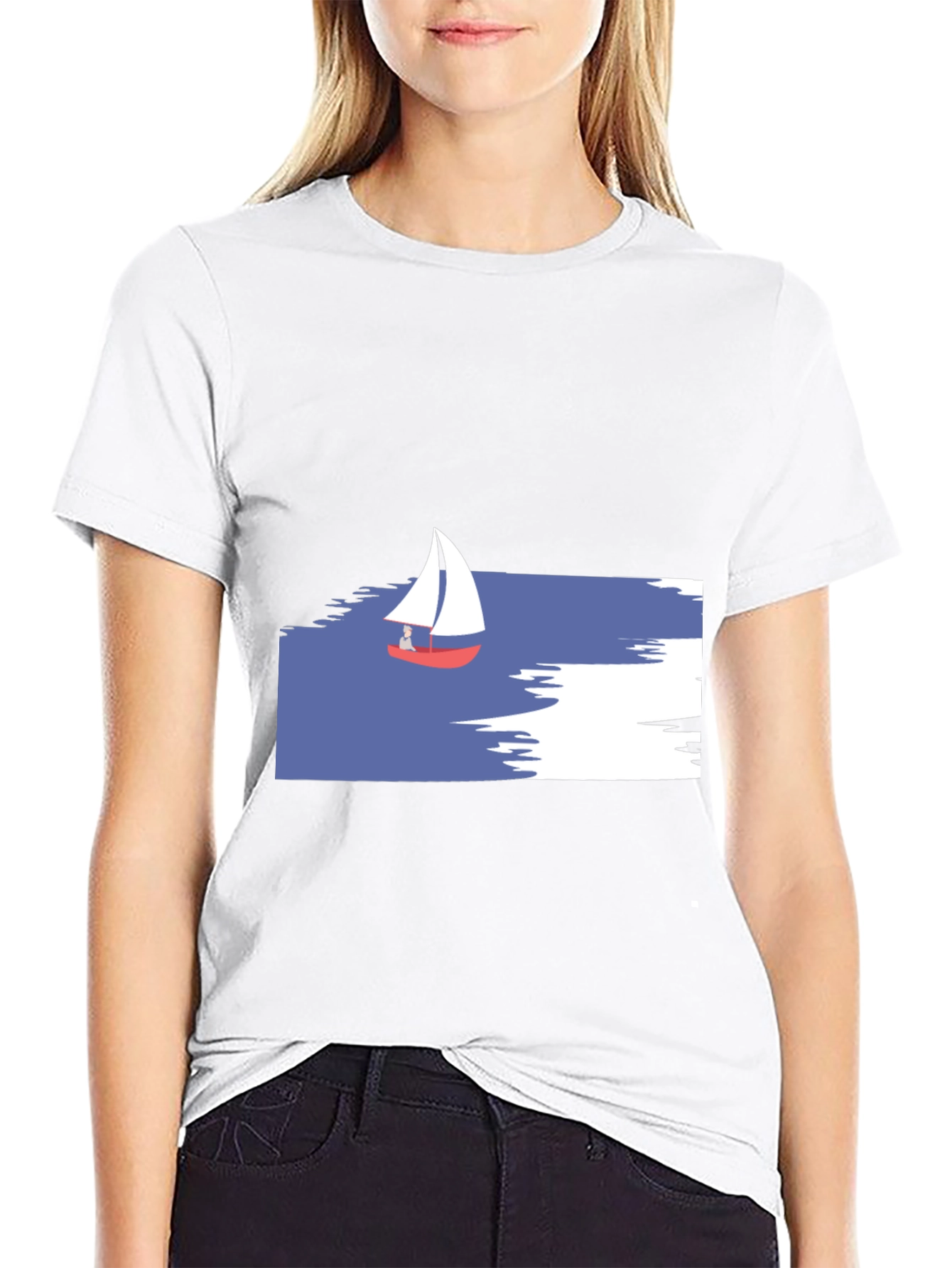 Sailboat Graphic T-Shirt - Black