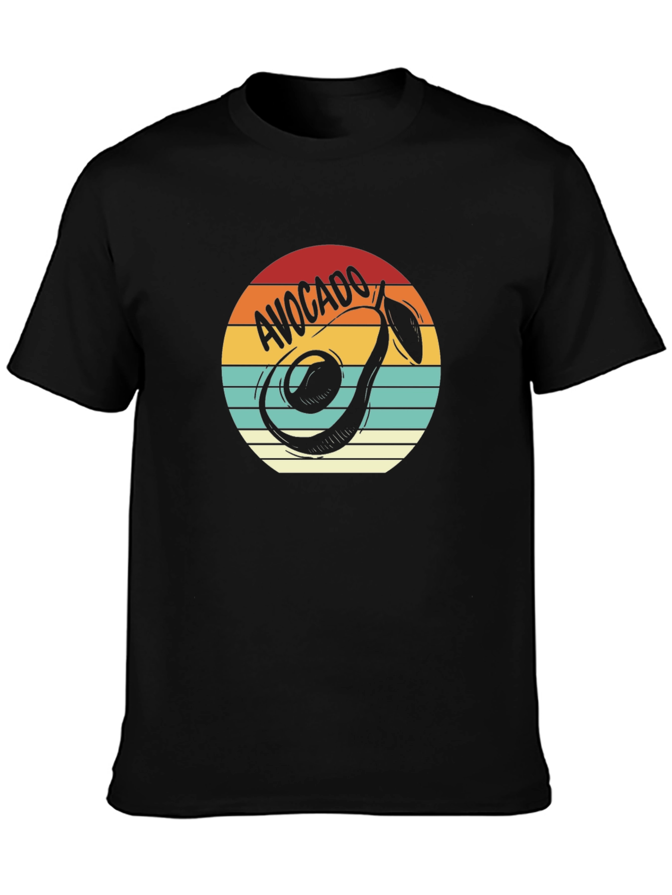 Avocado Retro Graphic Tee - Unisex Black T-Shirt