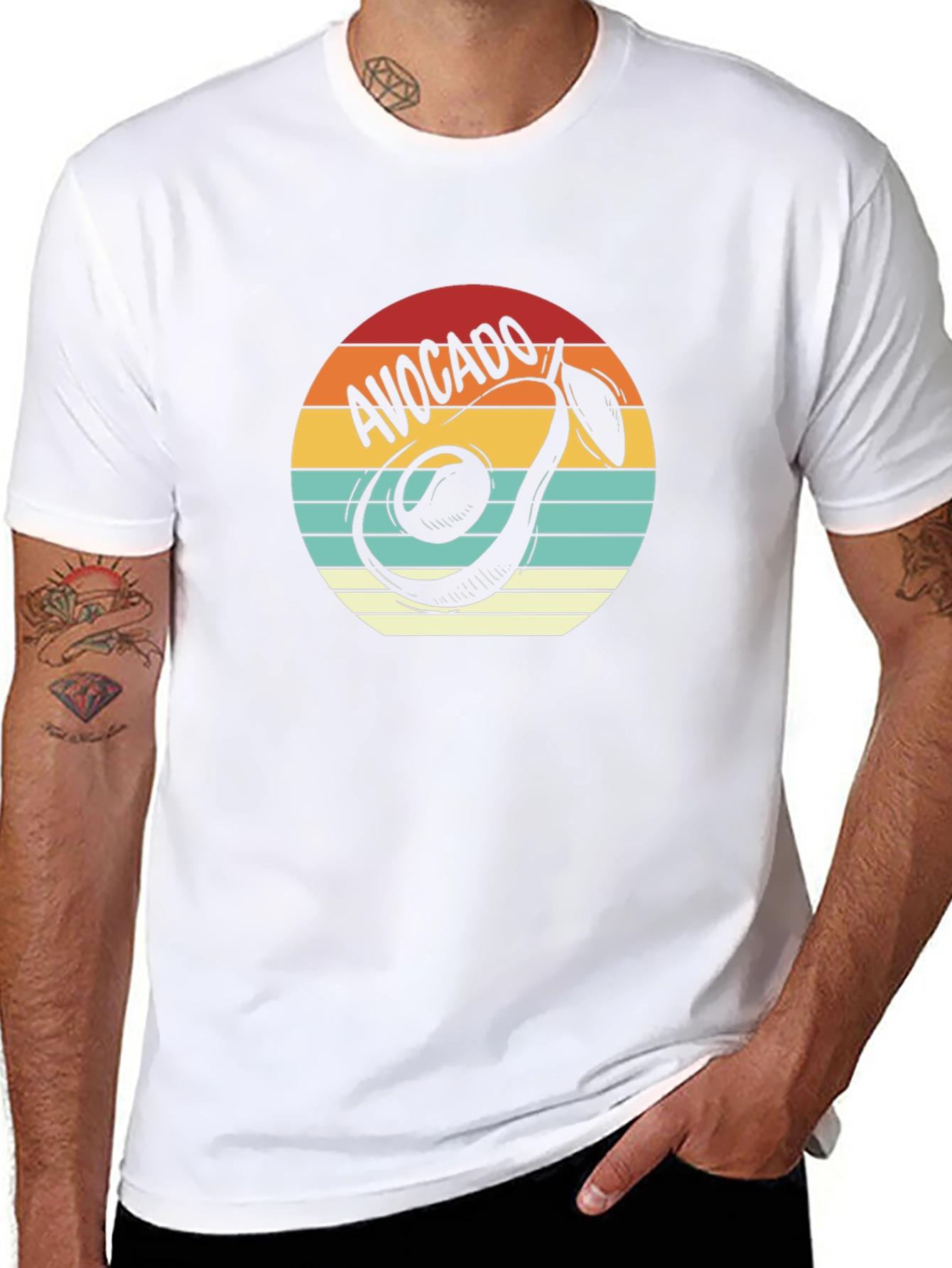 Avocado Retro Graphic Tee - Unisex Black T-Shirt