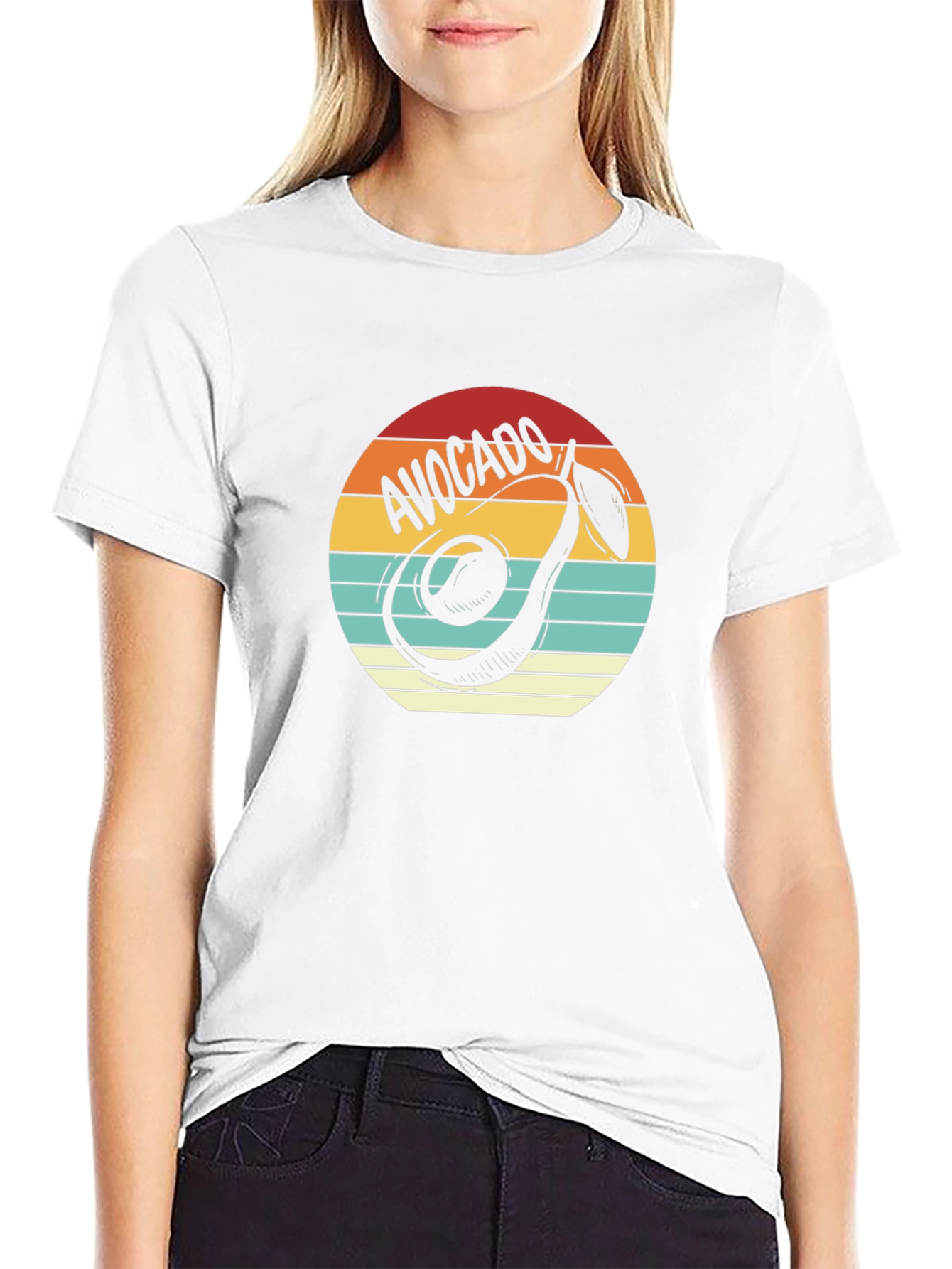 Avocado Retro Graphic Tee - Unisex Black T-Shirt