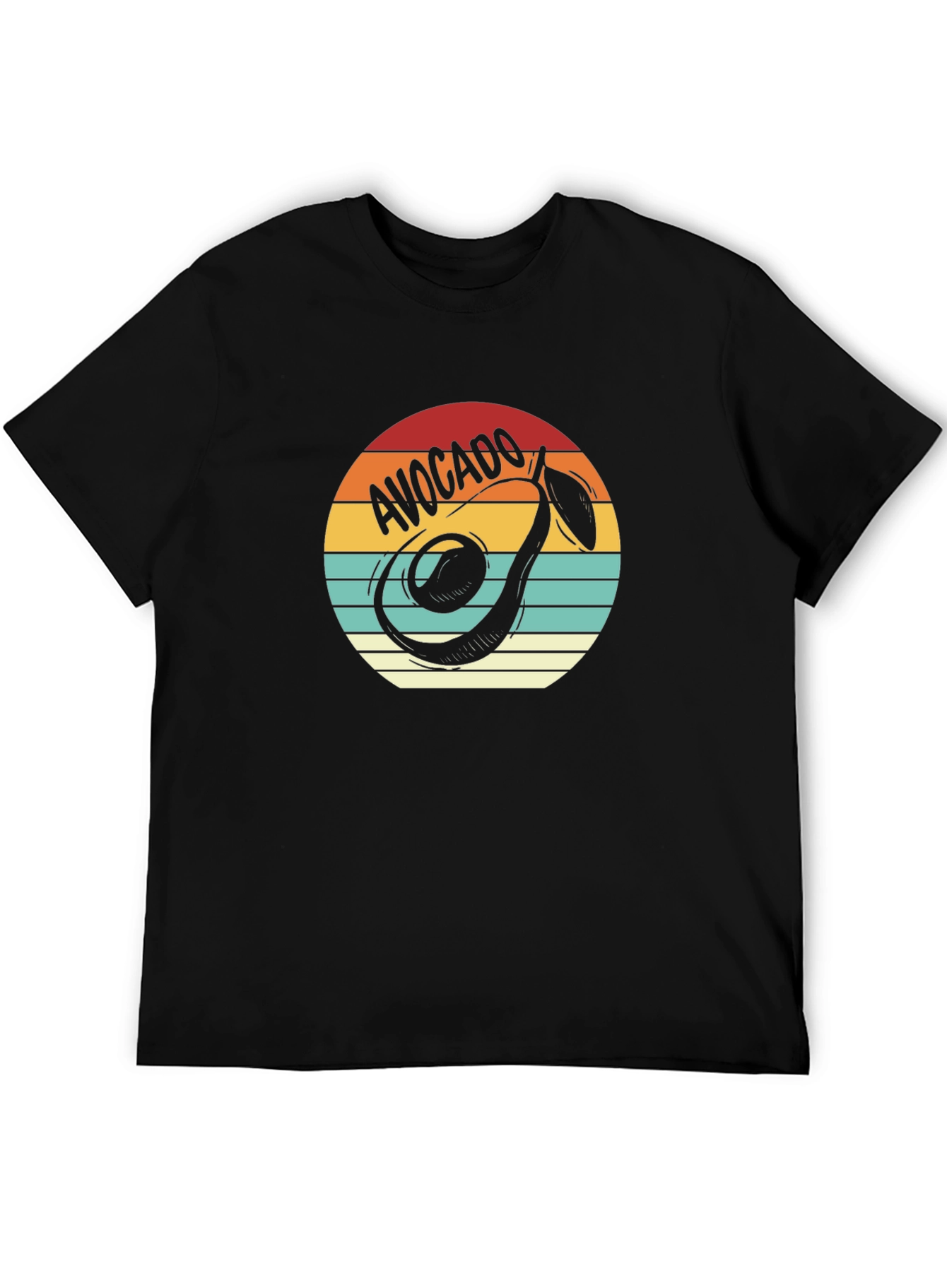 Avocado Retro Graphic Tee - Unisex Black T-Shirt