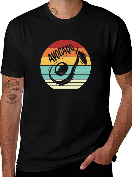 Avocado Retro Graphic Tee - Unisex Black T-Shirt