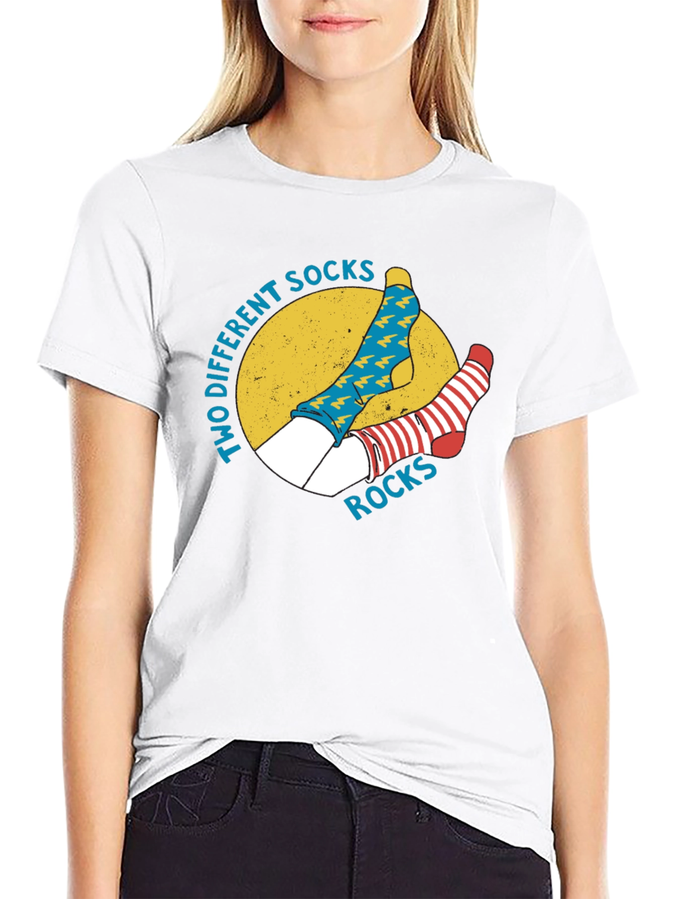 Two Different Socks Rocks Graphic T-Shirt