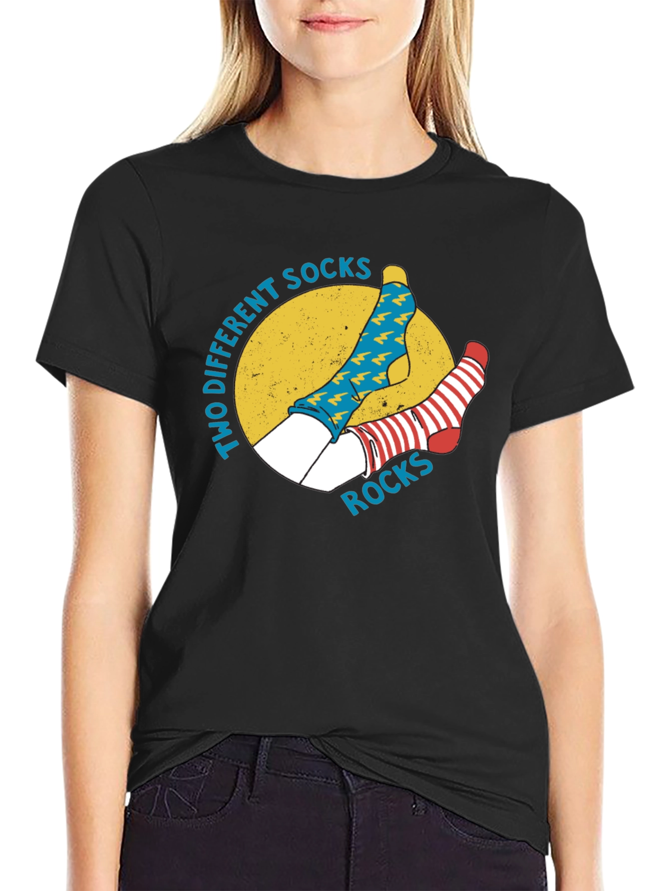 Two Different Socks Rocks Graphic T-Shirt