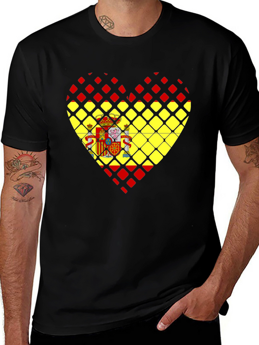 Spanish Flag Heart Graphic T-Shirt