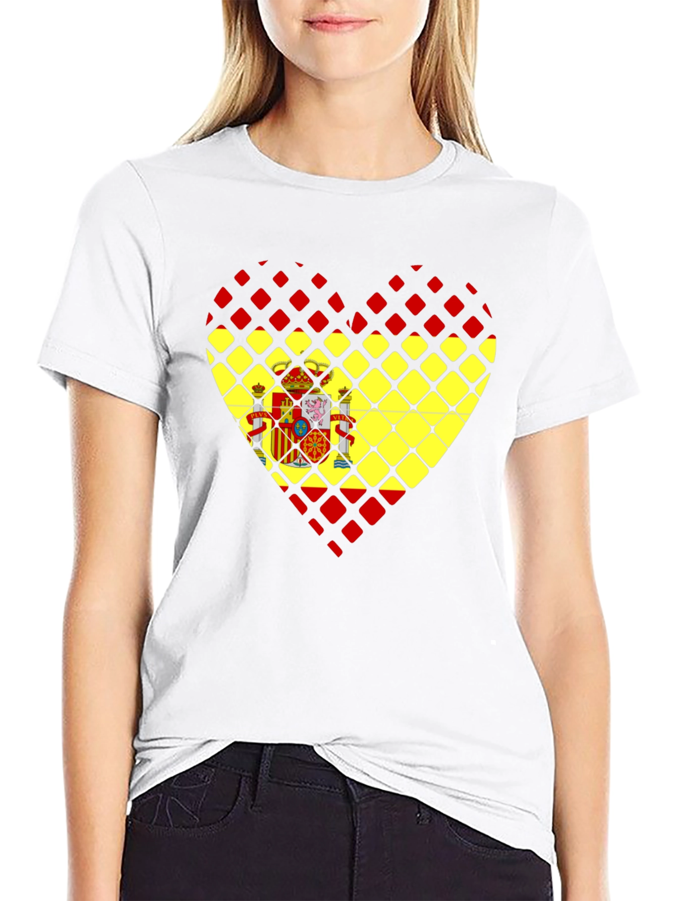 Spanish Flag Heart Graphic T-Shirt